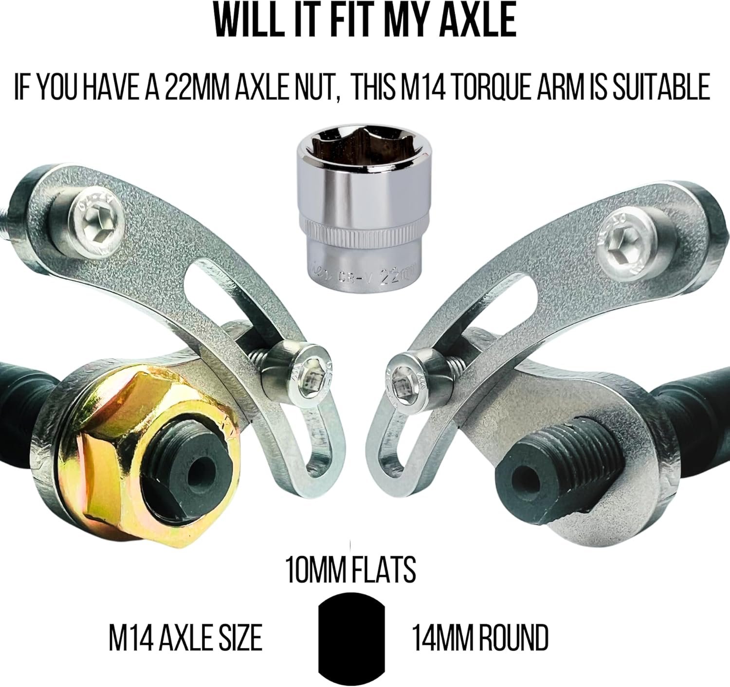 E Bike Torque Arm Set, Heavy Duty Universal, M14, Electric Bicycle E Bike Rear Axle, 6mm Thick, Made from Stainless Steel, Suit 1000W 2000W 3000W Motors. - Image 4