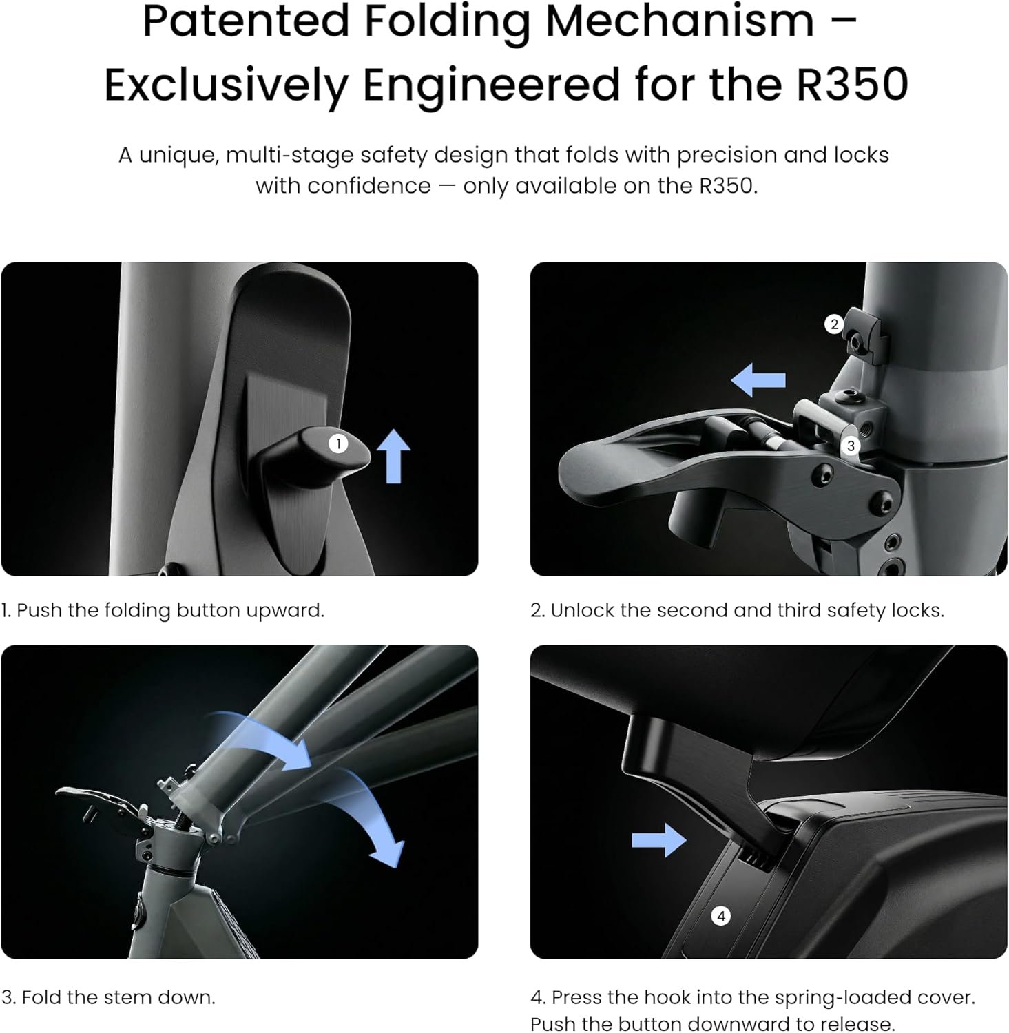 Electric Scooter for Adults, LAELIN R350 R450 Folding E-Scooter with 10" Gel Tyres, 500W Motor, 35-45 km Max Range, Front Suspension, Dual Braking, TCS, IPX4 - Image 15
