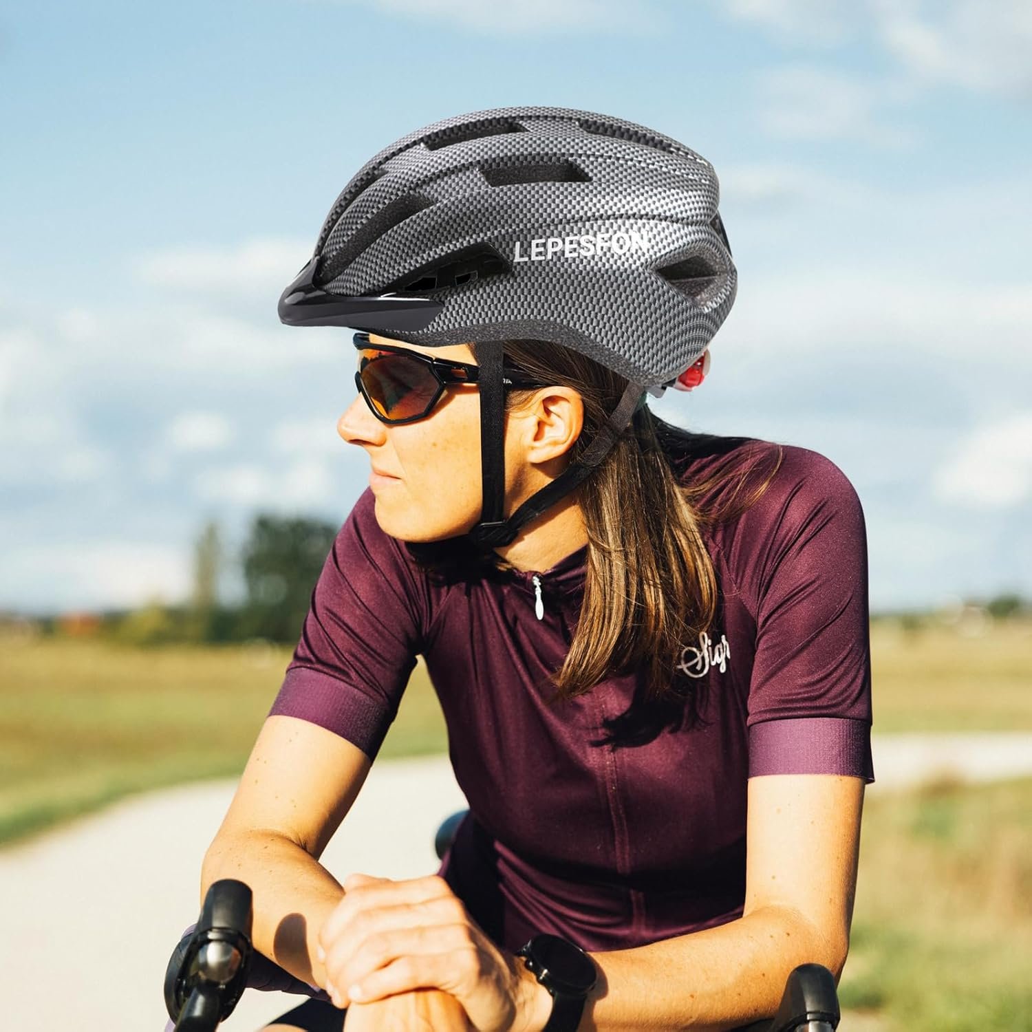 Bike Helmet Men Mountain Bike Helmet Women Adjustable Lightweight Breathable MTB Road Helmets Adults LEPESFON with Visor for Commuting 56-61cm - Image 7