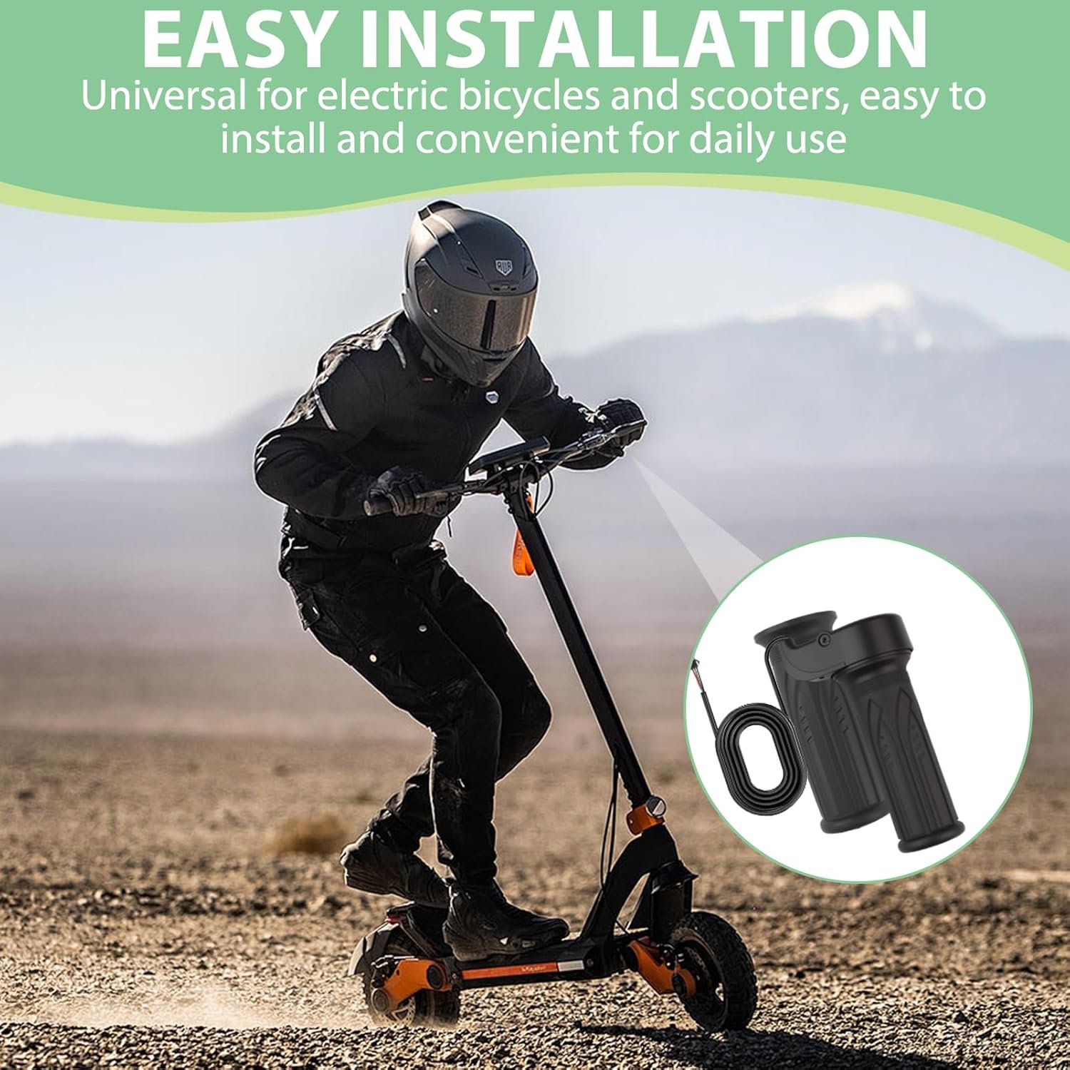 1 Pair E Bike Full Twist Throttle, 12V-72V 3 Pin Connection Electric Bike Throttle Twist Grip, Universal Throttle Twist Grip with SM Plug for Electric Bicycle Ebike Right Left Hand Grip 22mm Handlebar - Image 6