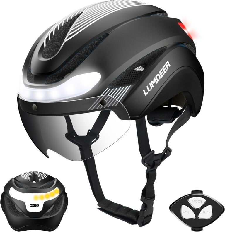 LUMDEER Bike Helmet Adults, Ebike Helmet NTA 8776 with Lights Front and Back & Turn Signals & Brake Light & Photochromic Visor, Urban Commuter Cycle Helmet for Men and Women