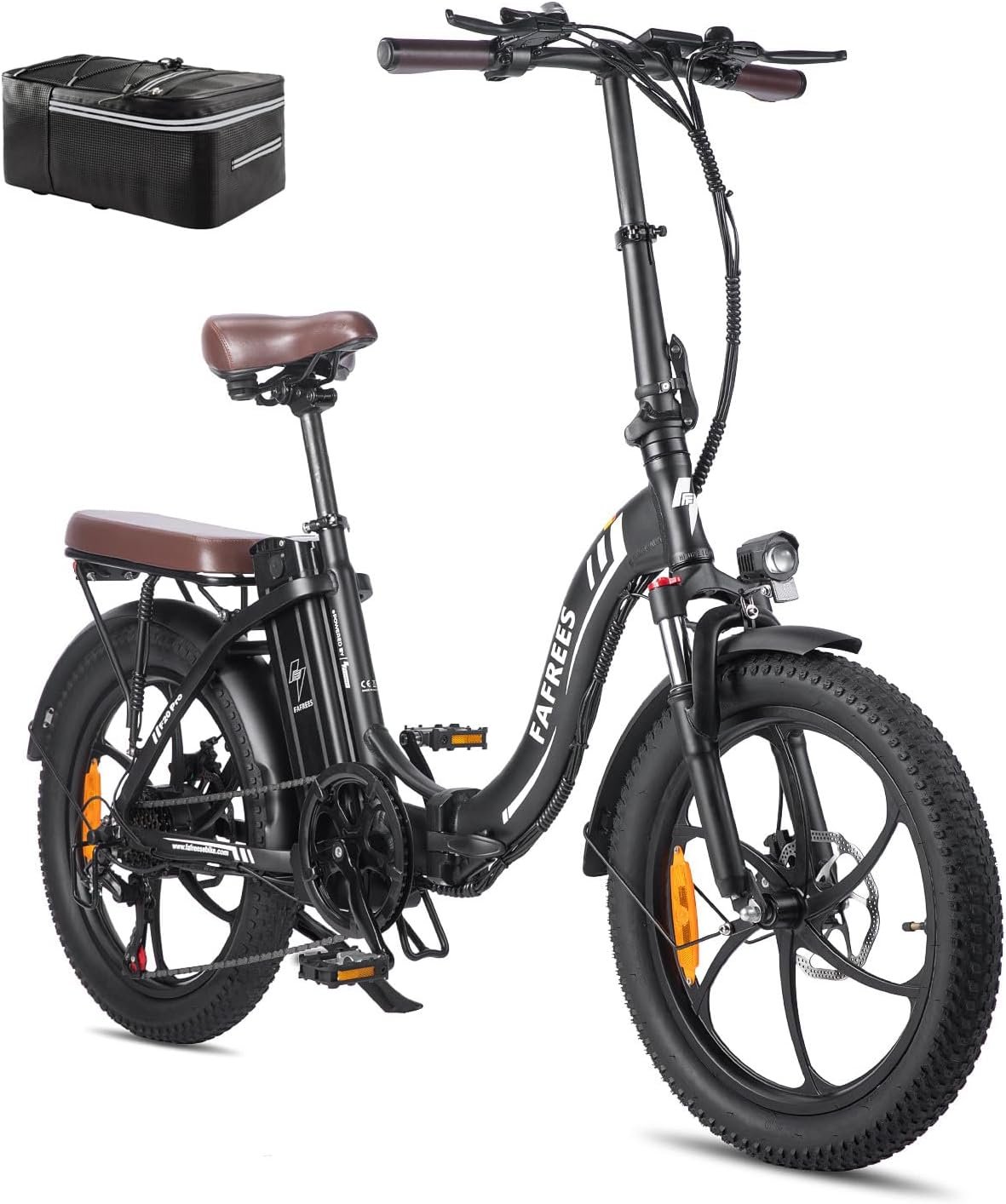 Fafrees F20 PRO Electric Bike, 20 * 3.0 INCHES Fat Tyers Folding City E-Bike, 120-150KM Range 36V 18Ah Removable Battery, 250W 25KM/H Max 7 Speed