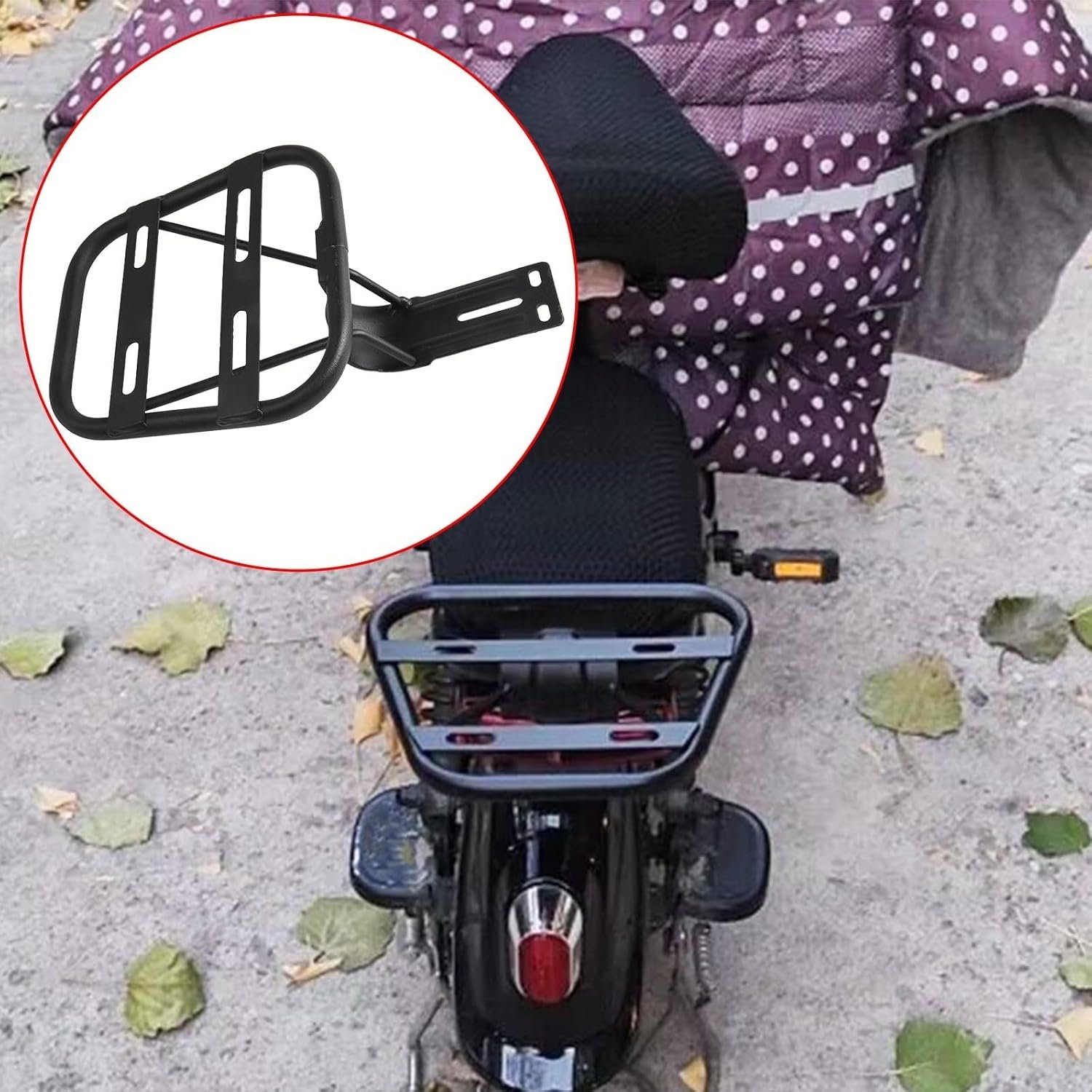 BlissfulAbode Bicycle Rear Rack Electric Bike Cargo Carrier Heavy Duty Steel Frame Mount Luggage Holder Storage Shelf Support Stand For Mountain Road Commuter E-Bikes Black 24.5x18.5x16.5CM - Image 8