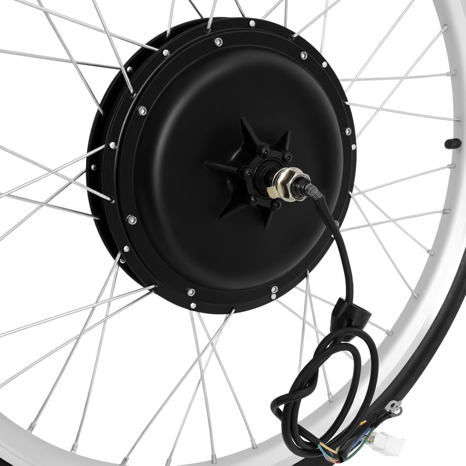 48V 1000W Electric Bike Rear Wheel Kit Hub Motor Conversion Set for 26 Inch Bicycle DIY E Bike PAS System LCD Display Disc Brake Brake Lever Controller Flywheel - Image 2