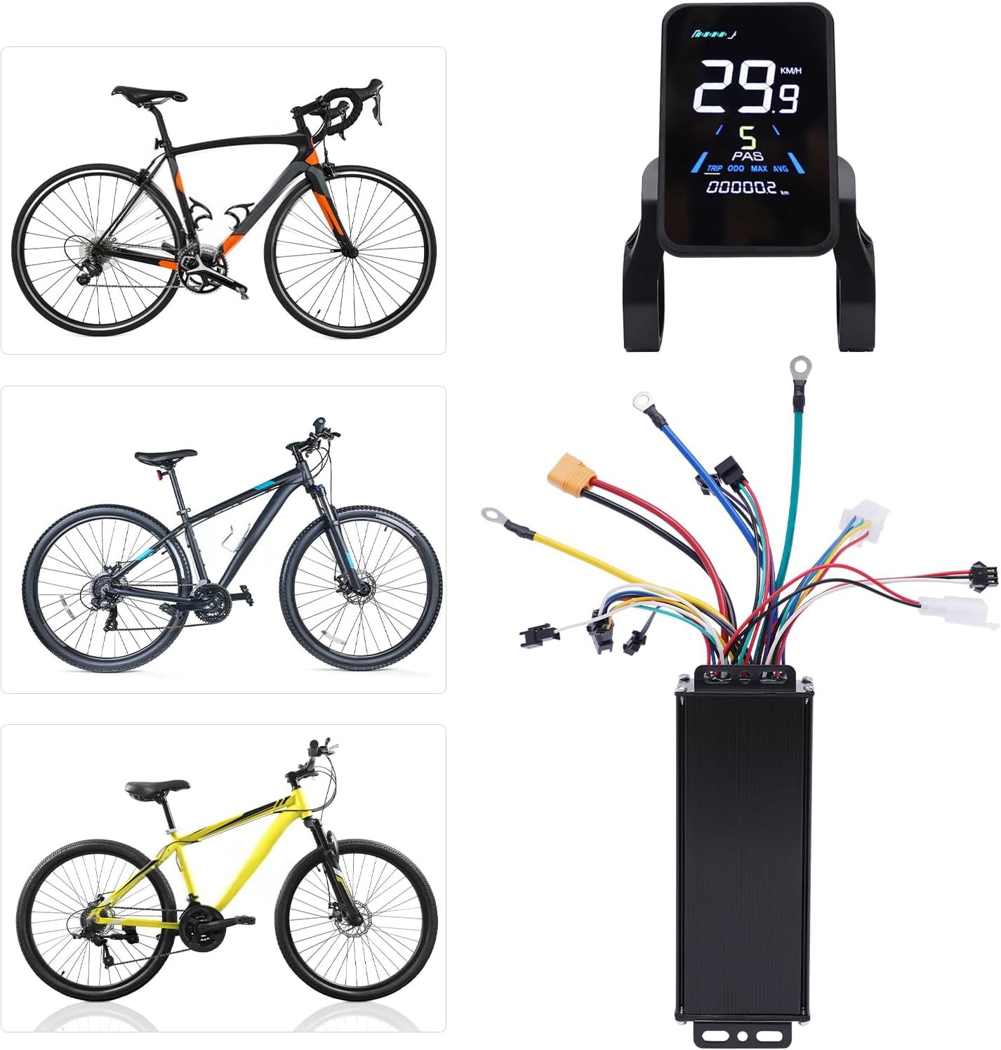 Electric Bike Conversion Kit 1000W 48V for 700C 28" 29" Rear Wheel, Electric Bicycle Kit with Display & Cruise Control, Bike Bicycle Conversion Tool Kit for Road Bike Commuting - Image 8