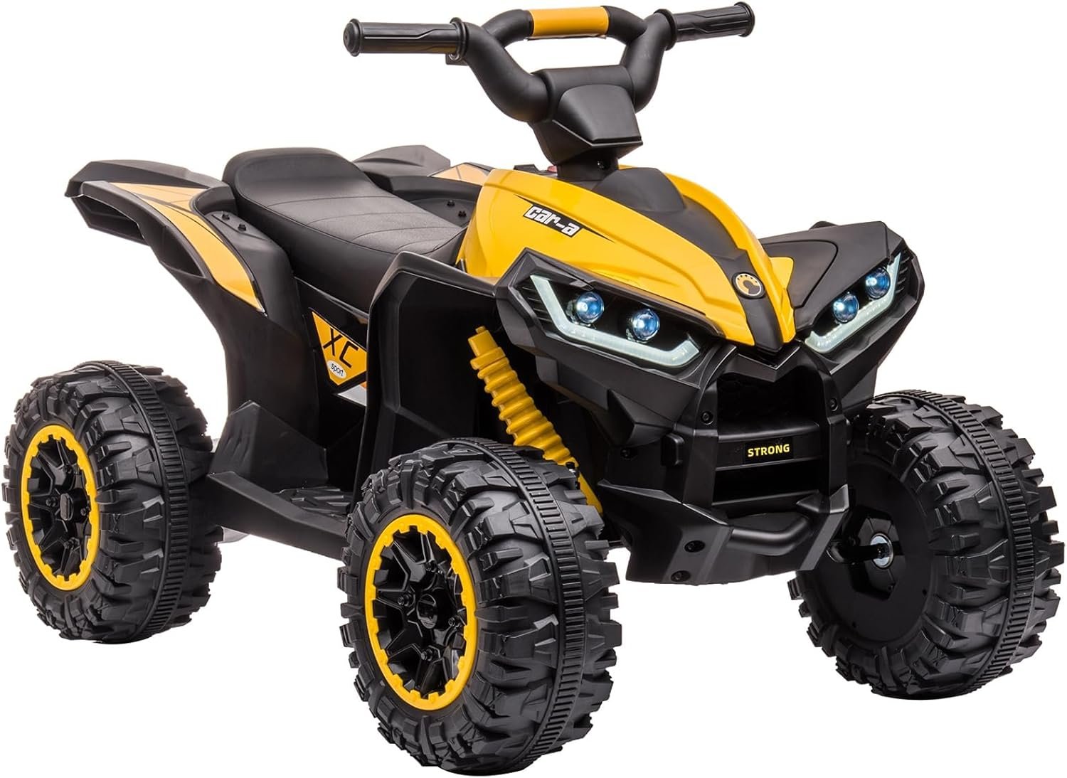 12V Kids Electric ATV Quad Bike, Ride-on Toy with Remote Control, 2 Speeds, LED Lights, Wireless Music, Soft Start, Treaded Tires, Battery Powered for Boys & Girls Ages 3–8