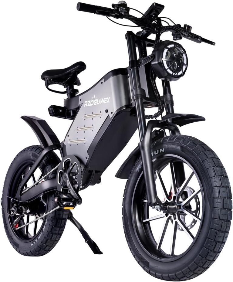 RZOGUWEX Electric Bicycle，20 Inch Off-Road EBIKE for Adults with 48V 25AH Detachable Lithium Ion Battery, 7 Speed with Dual Shock Absorbers and Hydraulic Disc Brake