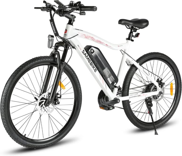 SAMEBIKE Electric Bike for Adults,26 inch Mountain Bicycle with36V 13Ah Battery,Max Range 100KM(PAS), Dual Shock Absorber and Hydraulic Brakes, Aluminum Frame E-bike with 21 Speed Flywheel