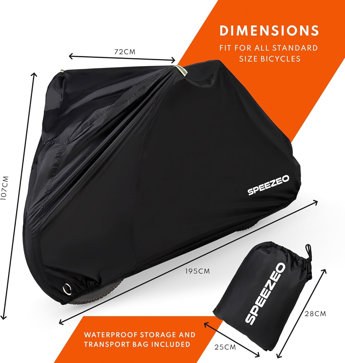 Bike Cover for Outside Storage Premium 210T fabric 100% Waterproof with Anti-Theft design-Fit for Mountain and Road Bikes Up to 29 Inch with Firm Lock Holes-Dust and UV Protection (Pack of 1) - Image 3