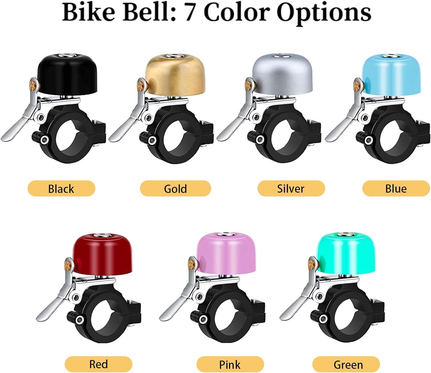 Greallthy Bike Bell, Bike Bells Adults Kids, Full-Metal Bike Bell for 22.2-31.8mm Bicycle Handlebars, 80DB Bicycle Bell, Bicycle Bell 7 Colors. - Image 2