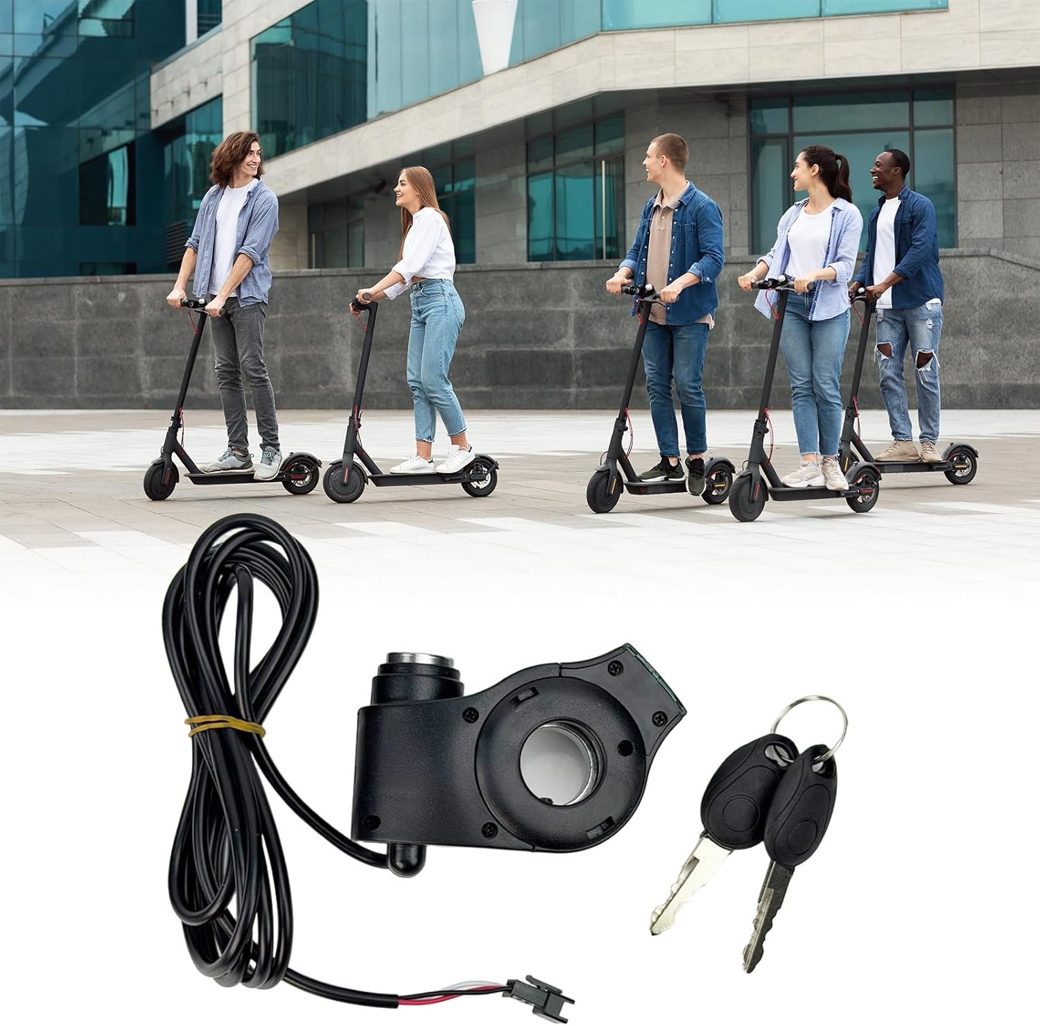 Flylin Electric Bike Thumb Throttle, Scooter Throttle Switch with LCD Display Digital Voltage Display Switch Power with Key Lock for Electric Vehicles - Image 4