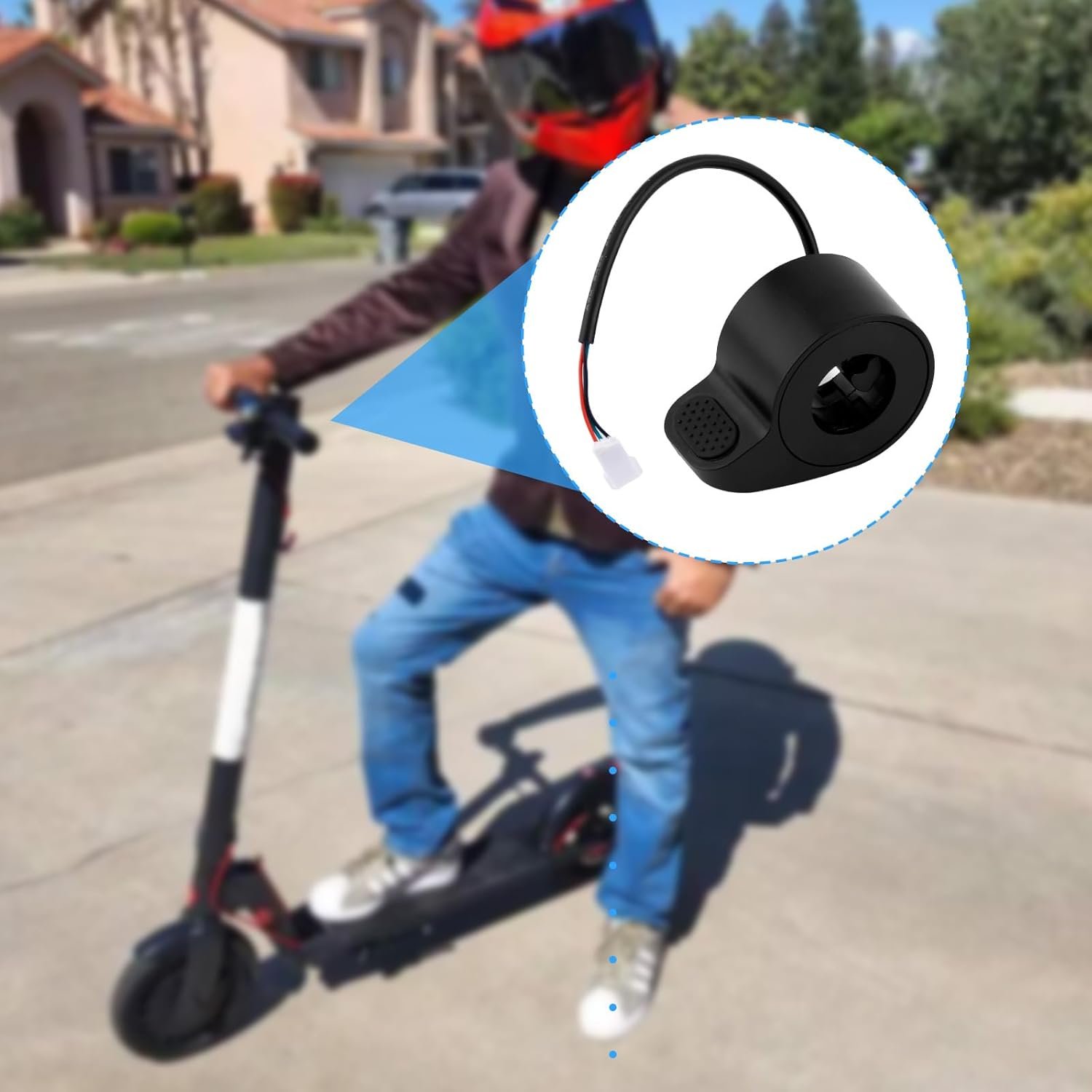 Electric Scooter Throttle Compatible with GOTRAX GXL V2, 2.56x1.77x1.38in/6.5x4.5x3.5cm ABS Material Electric Scooter Thumb Throttle Replacement Parts Accessories (Black) - Image 7