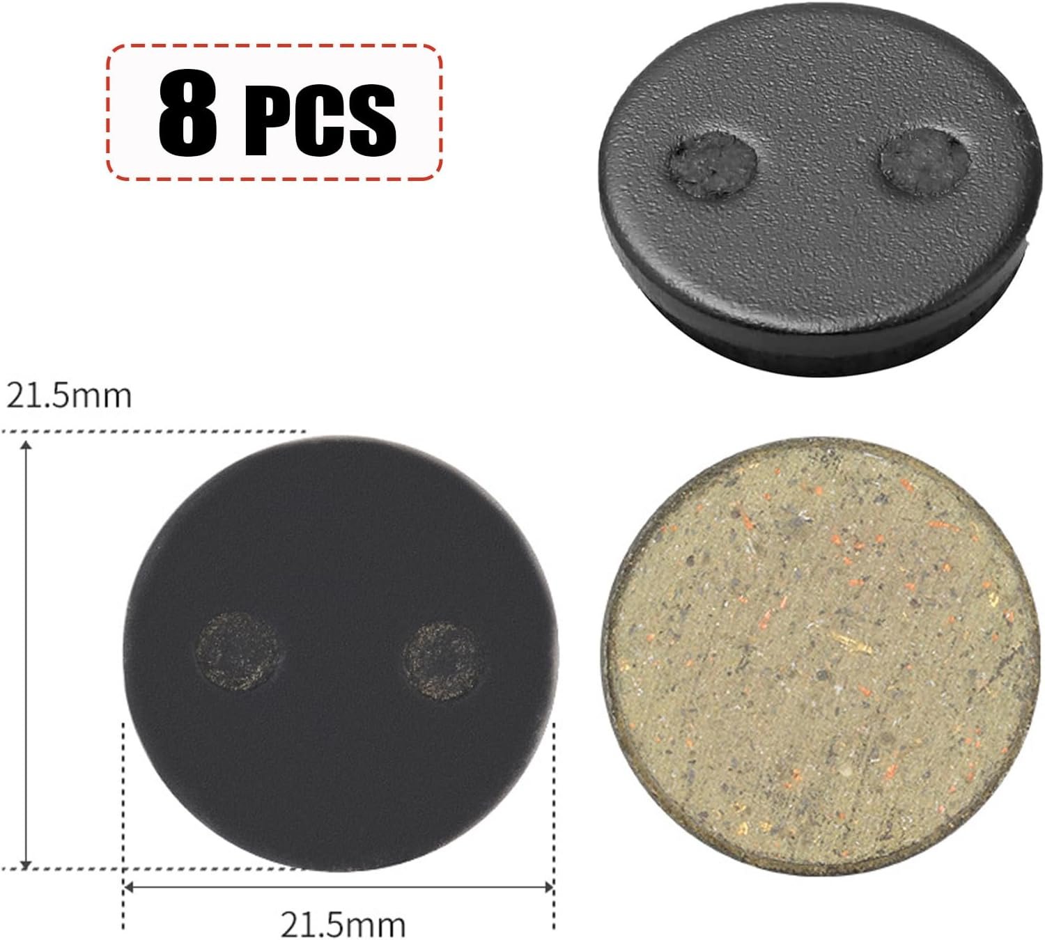 Bike Disc Brake Pads 4 Pairs Resin Oil Semi-Metal Round Pad Bicycle Accessories Brake Pads Replacement Cycling Road Mountain Bike Brake Pads for Bicycle Electric Bike Cycle - Image 2