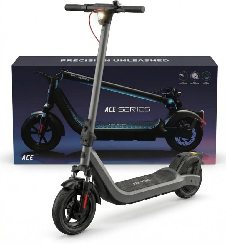 Electric Scooter for Adults, LAELIN R350 R450 Folding E-Scooter with 10" Gel Tyres, 500W Motor, 35-45 km Max Range, Front Suspension, Dual Braking, TCS, IPX4
