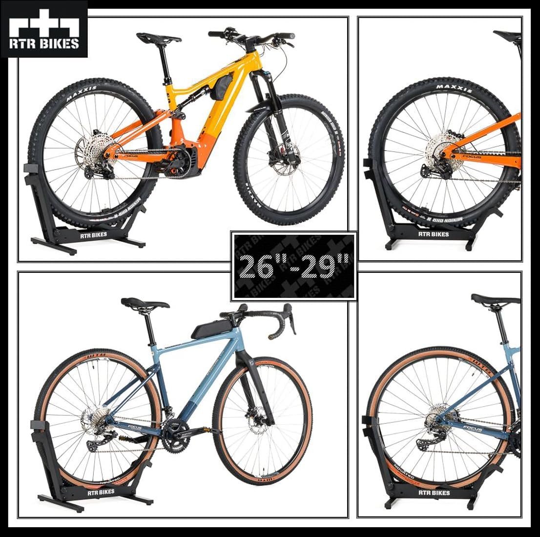 RTR BIKES Brutus Professional Bicycle Floor Stand – Heavy Duty Steel Rack for E-Bikes & MTB up to 30kg – Stable Rear Wheel Holder for 26-29" Wheels & Tyres up to 2.8" – Made in EU - Image 3