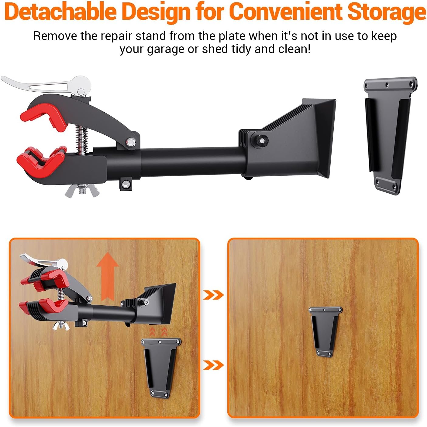 Sportneer Bike Repair Stand Bike Wall Mounts Bike Stand Bike Rack Bicycle Wall Hanger Bike Clamp Adjustable Removable Home Bicycle Maintenance Stand for Variety of Bikes - Image 5