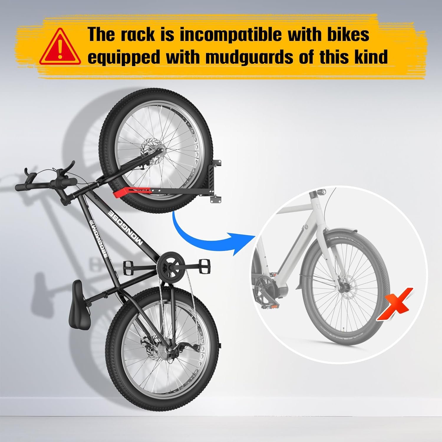 High Quality Swivel Bike Wall Mount, 160° Swivel Holds up to 110lbs, No-Lift Bike Rack Wall, Adjustable Foldable Wall Rack for Space-Saving, Fits 20"-29" Tyres,Bike Storage Rack for Garage and Indoor - Image 7