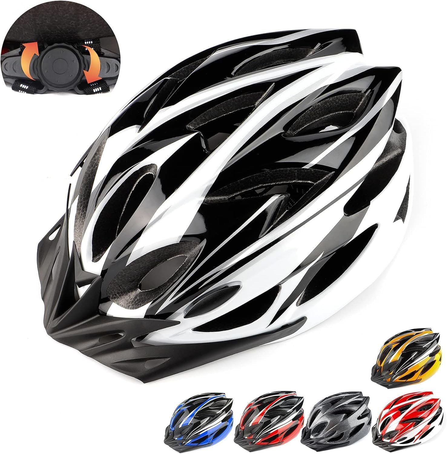 Cycle Helmet, Lightweight Bicycle Helmet, Adjustable Mountain & Road Bike Helmets for Adults, 18 Vents with Adjustable Strap & Detachable Visor for Mens Womens(Head Sizes58-62cm) - Image 2