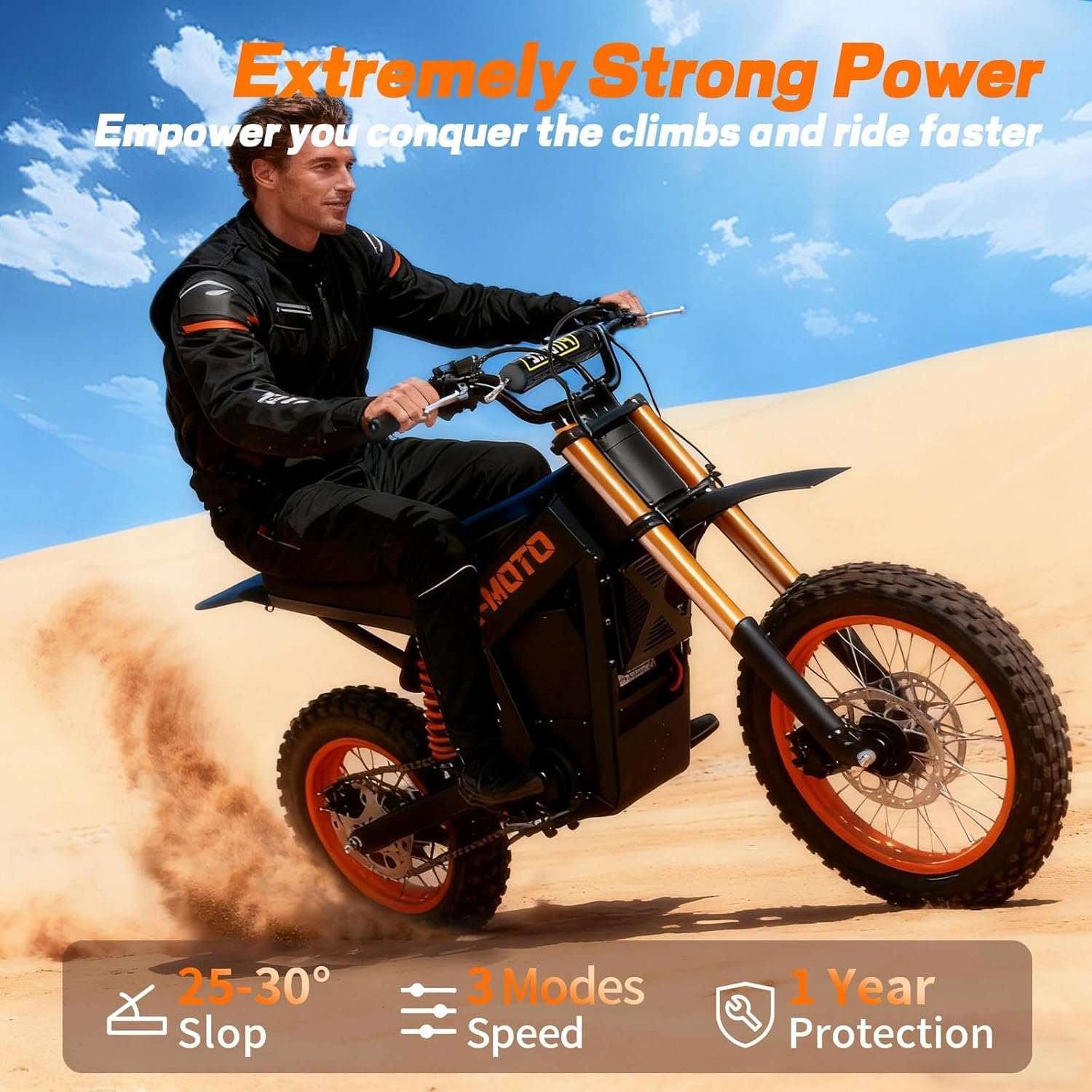 Electric Bike Adults Teens - 14"/12" 20*4"Fat Off road Dirt Bike, 48V 18Ah/20.8Ah Battery 45KM/60KM Long Rang Electric Bikes,Hydraulic Suspension & Brake Ebike,3 Riding Modes Electric-Dirt-Bike - Image 2