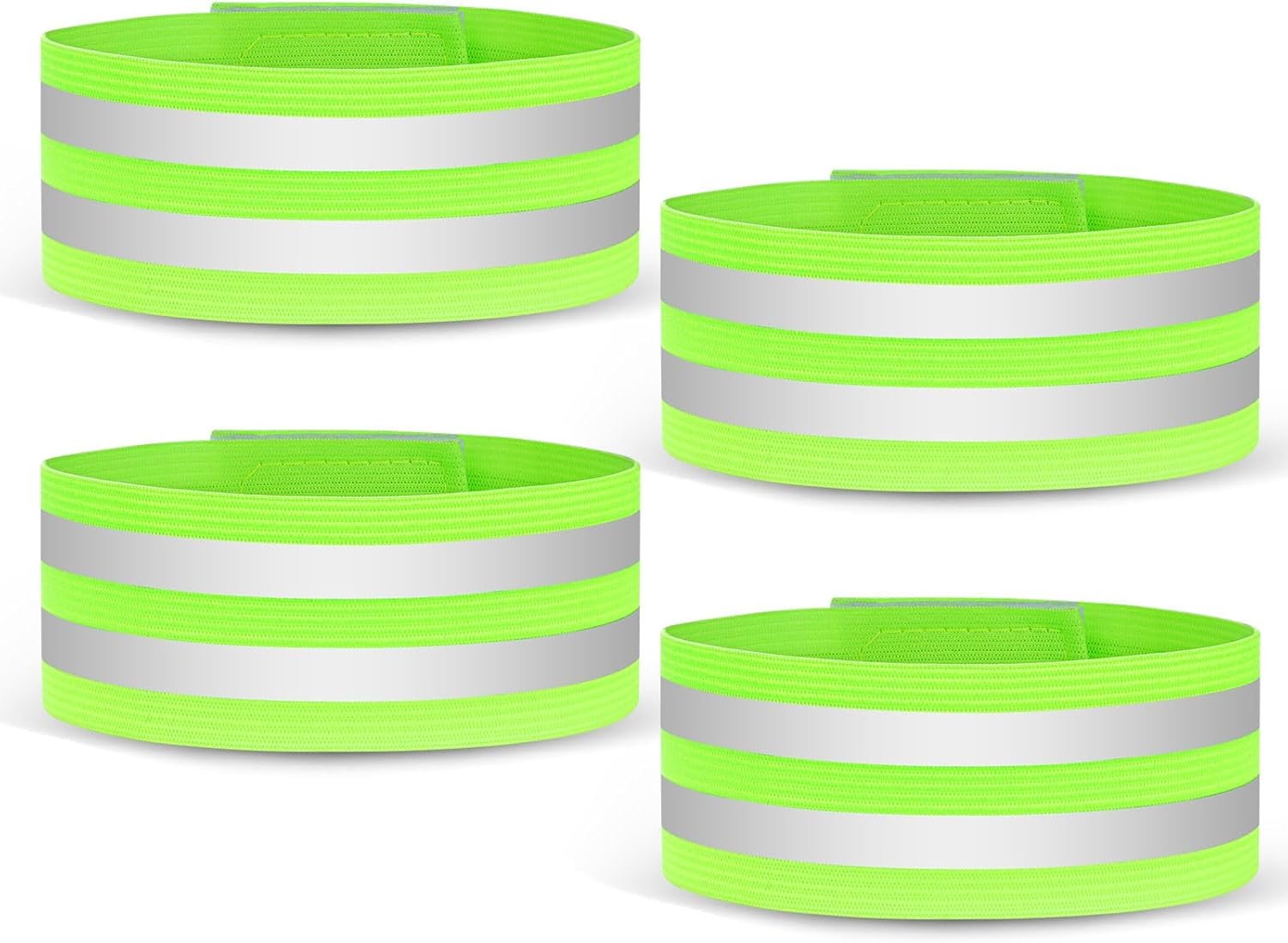 URAQT Reflective Wrist Strap, Running Safety Gear Wristbands, High Visibility Bike & Ankle Bands Reflector Armband, Self-adhesive Reflective Bands for Night Sports & Dog Walking