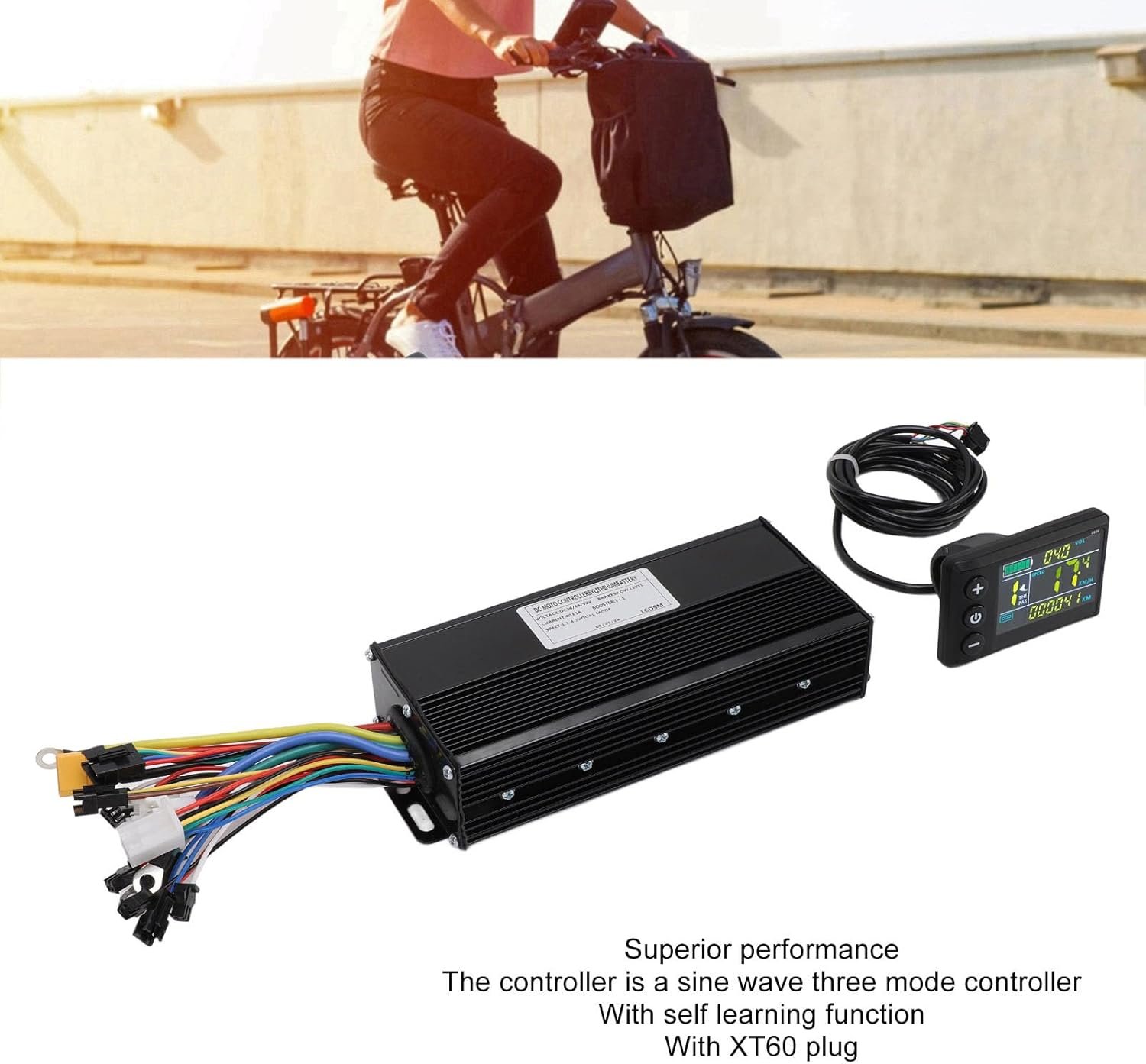 Electric Bike Brushless Motor Controller Kit, 36V 48V 52V 1500W 2000W 40A 3 Mode Sine Wave Controller S866 Color LCD Display Panel Kit - Image 8
