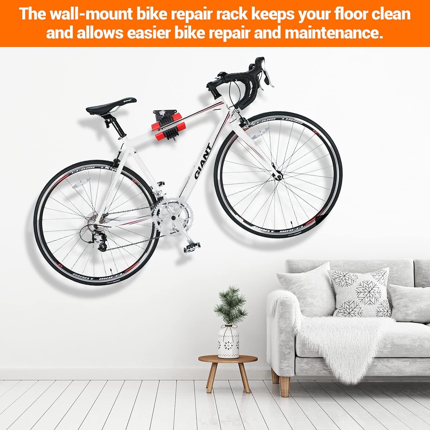 Sportneer Bike Repair Stand Bike Wall Mounts Bike Stand Bike Rack Bicycle Wall Hanger Bike Clamp Adjustable Removable Home Bicycle Maintenance Stand for Variety of Bikes - Image 7