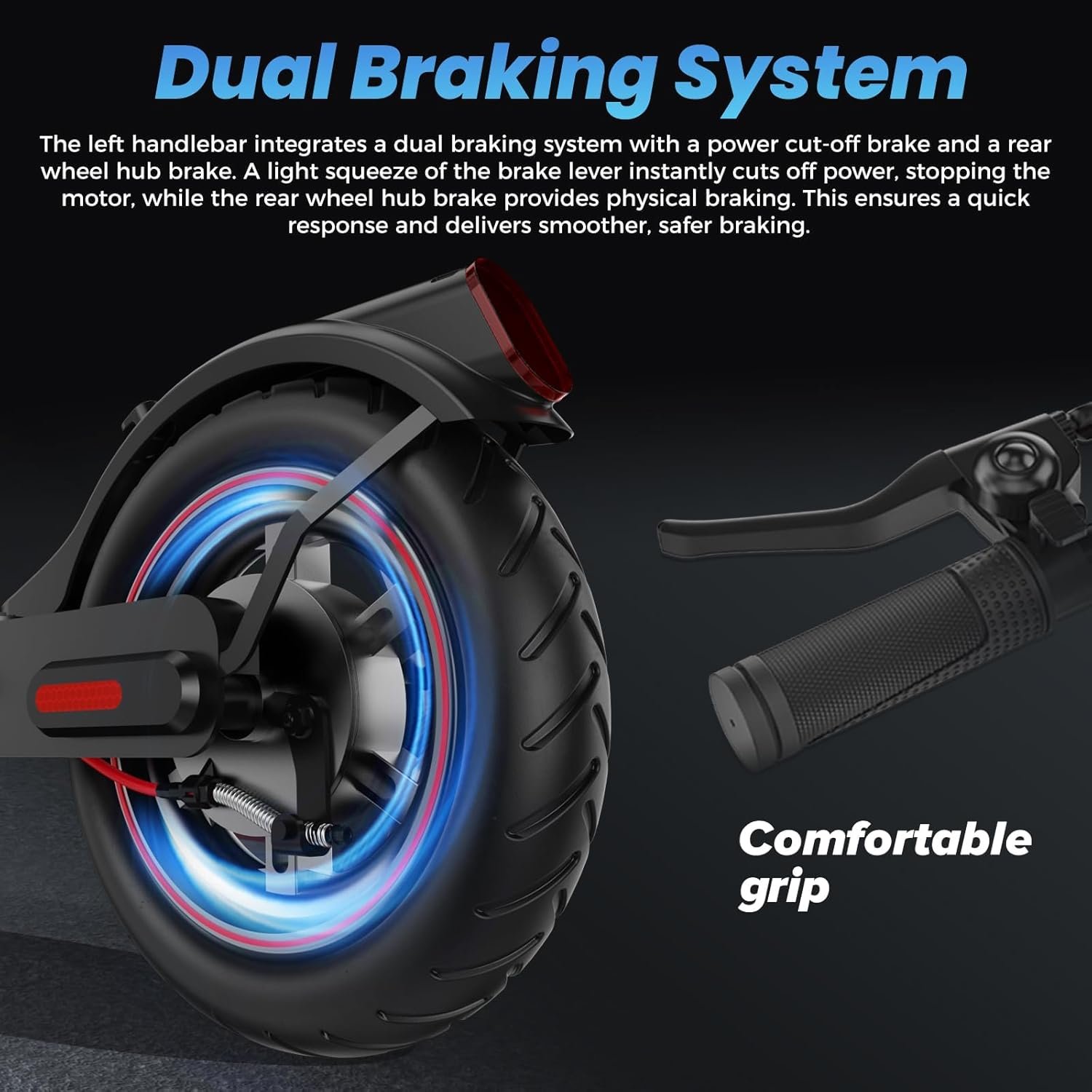8.5" Electric Scooter,Peak 500w Max 35km Electric Scooters for Adult, 25KM/H Max Speed, Foldable Lightweight E Scooter with Cruise Control, Double Braking System, 150kg Max Load - Image 6
