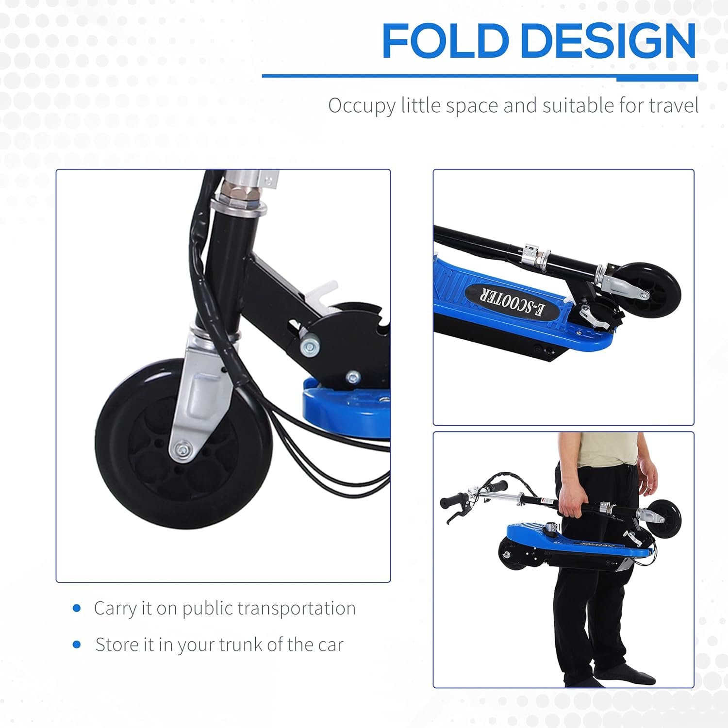 HOMCOM Electric Scooter for Kids, Foldable Ride On Powered Scooter with 120W Motor, Top Speed 10 KM/H, Maximum Range 8 KM - Image 4