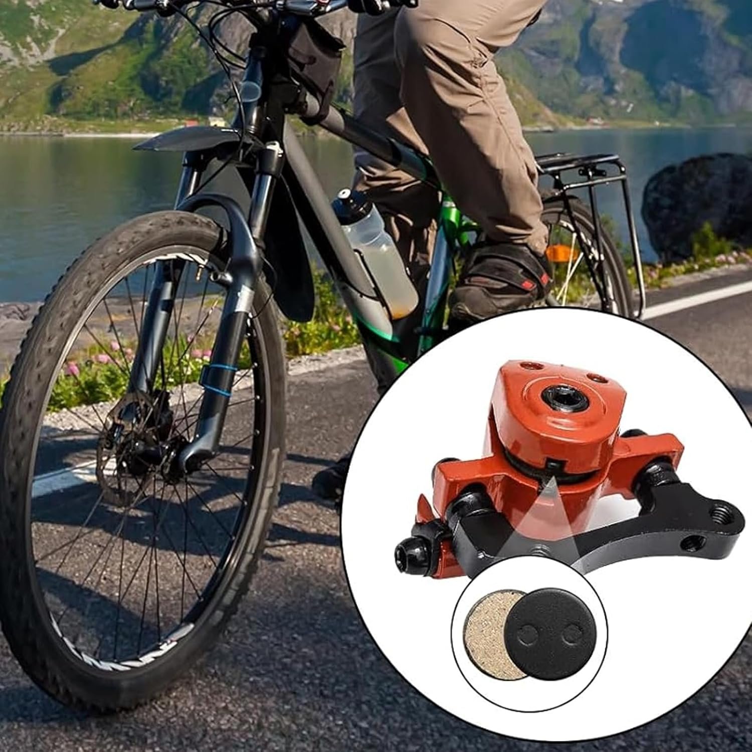 Bike Disc Brake Pads 4 Pairs Resin Oil Semi-Metal Round Pad Bicycle Accessories Brake Pads Replacement Cycling Road Mountain Bike Brake Pads for Bicycle Electric Bike Cycle - Image 4