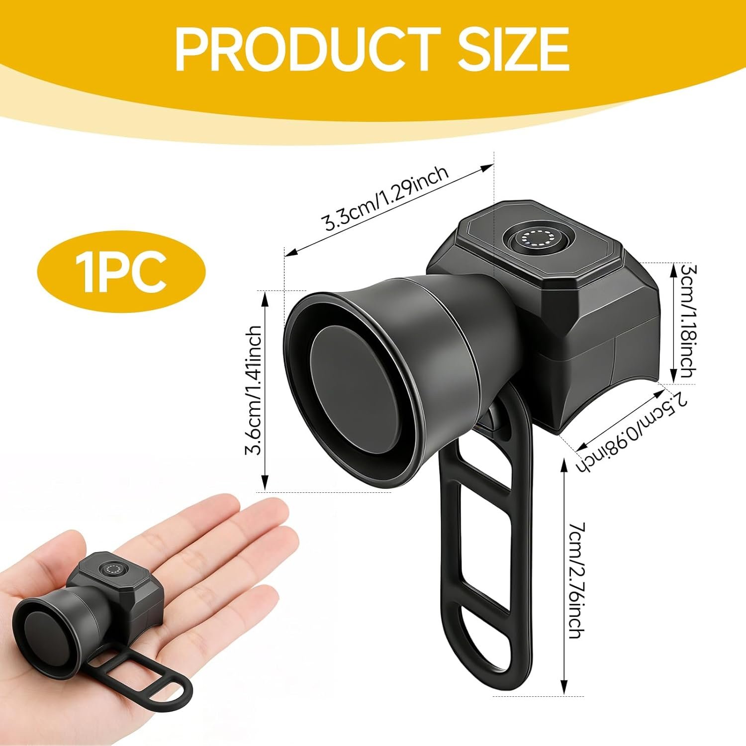 Electric Bike Horn 120bd Loud Bell with 5 Sound Modes Universal Cycling Ring Bell Waterproof Bicycle Horn Handlebar Mount for Mountain Bikes Racing Bicycles Scooter Black - Image 2