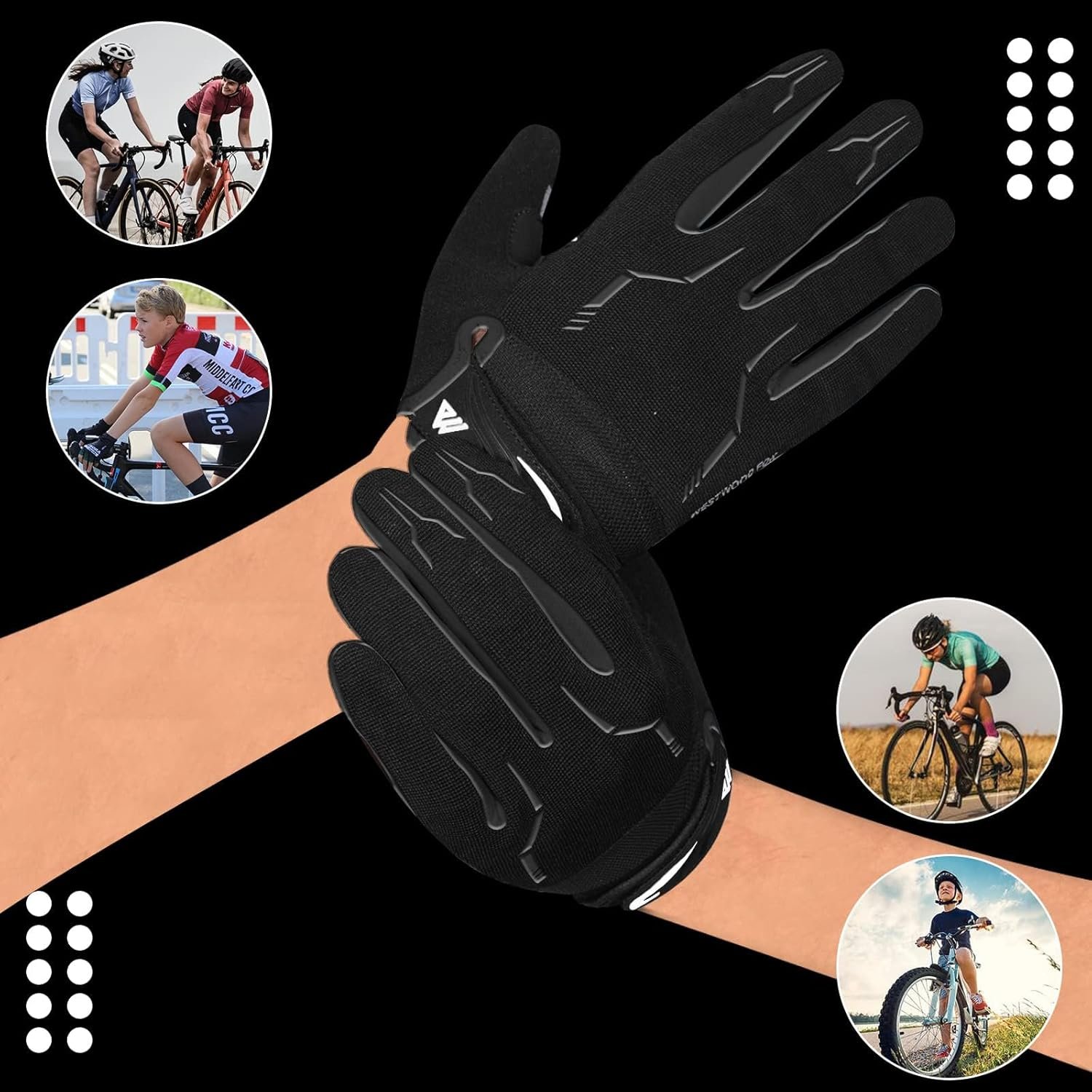 WESTWOOD FOX WFX Cycling Gloves Full Finger Mountain Bike Gloves Touchscreen MTB Gloves Padded Anti-Slip MTB Road Biking Sports Gloves for men and women - Image 4