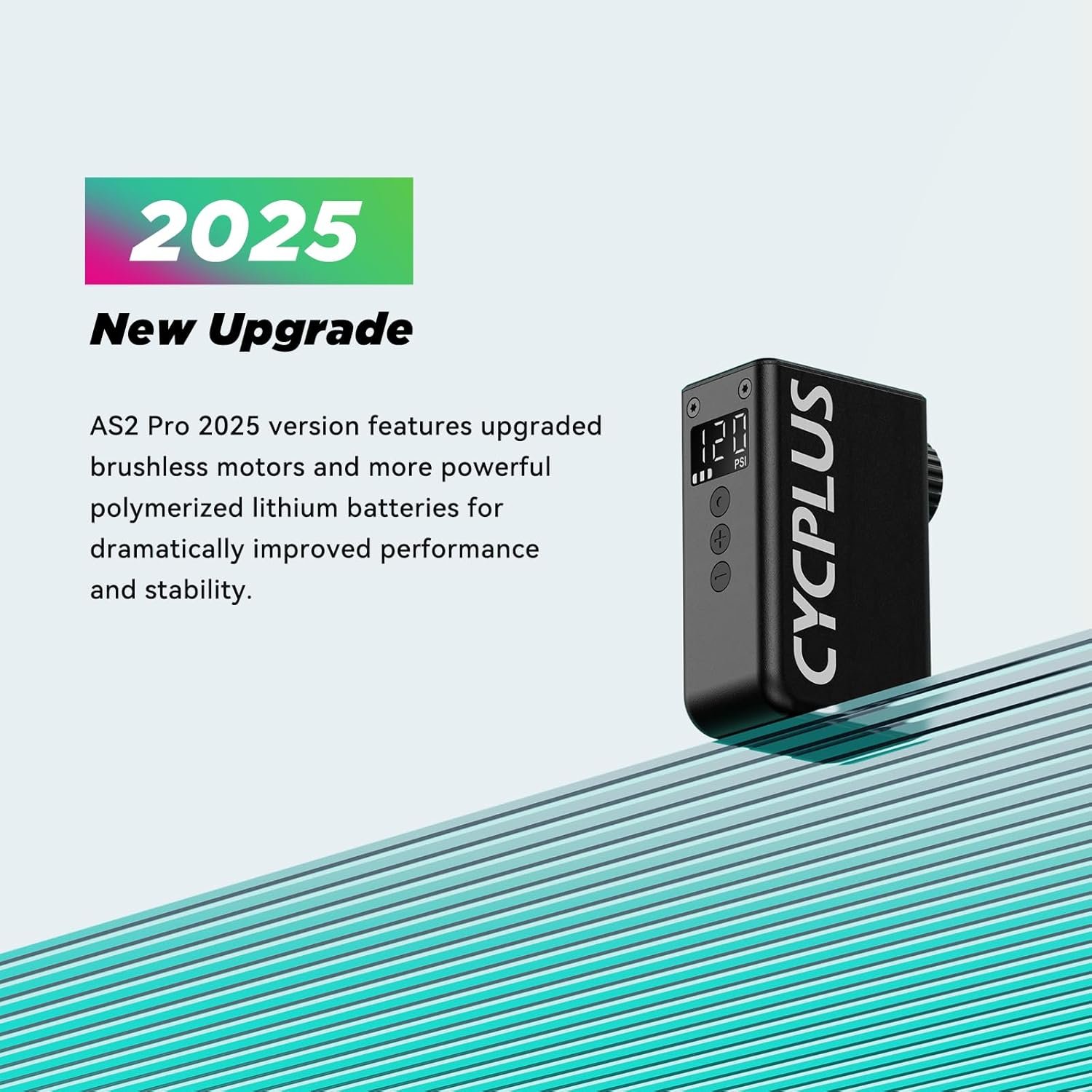CYCPLUS Tiny Bicycle Pump with Gauge, Max 120 PSI Electric Bicycle Pump, Auto Stop, with Presta and Schrader Valve for E-Bike, Mountain, City and Road Bike AS2 PRO(2025 Updated Version) - Image 6