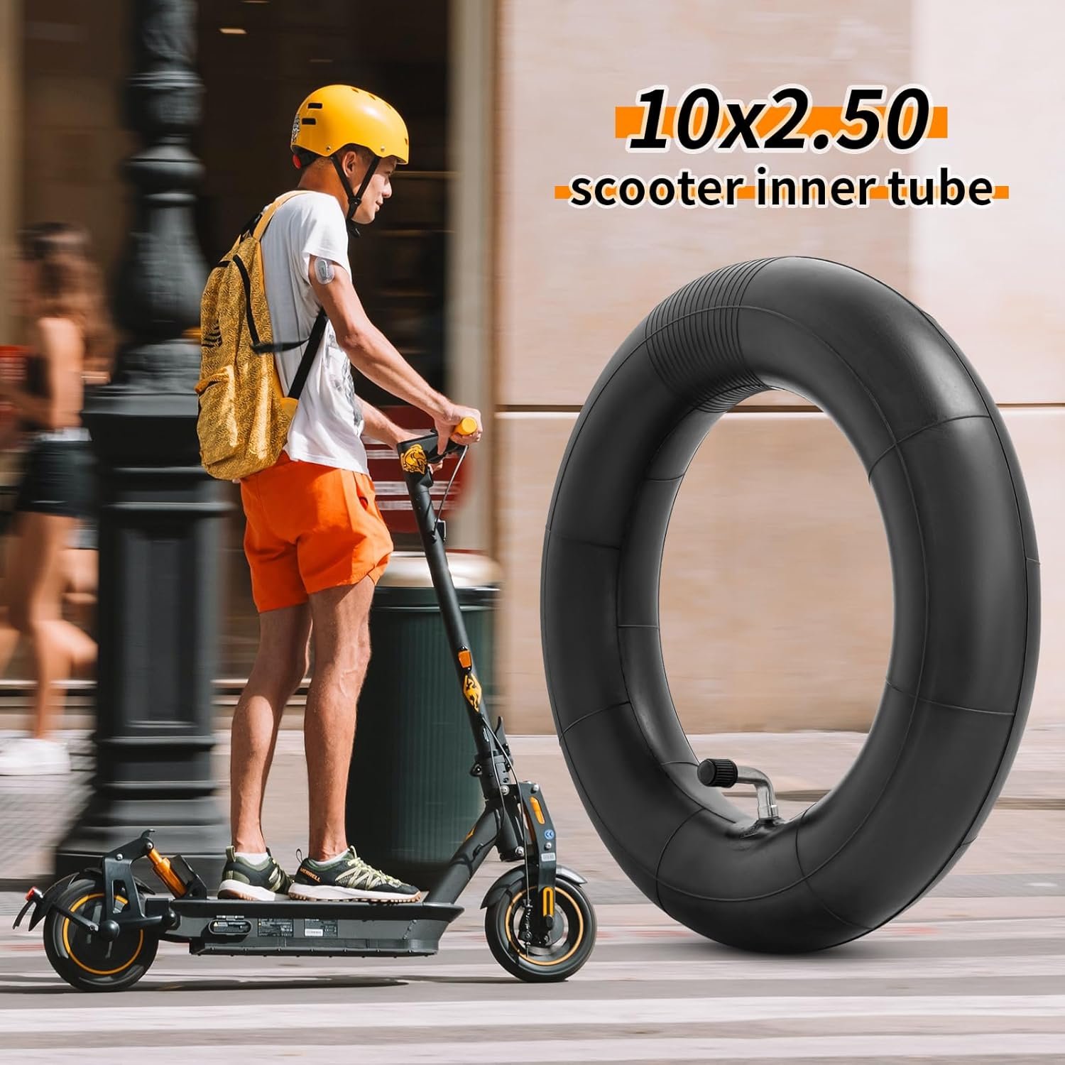 Heavy Duty 10x2.50 Thicker 40% Butyl Inner Tube with CR202 90° Bent Valve Stem, 10 Inch Smart Self Balancing Electric Scooter Tire Tube Fit for 36v 48v 400w 500w 800w Hub Motor (Pack of 2) - Image 5