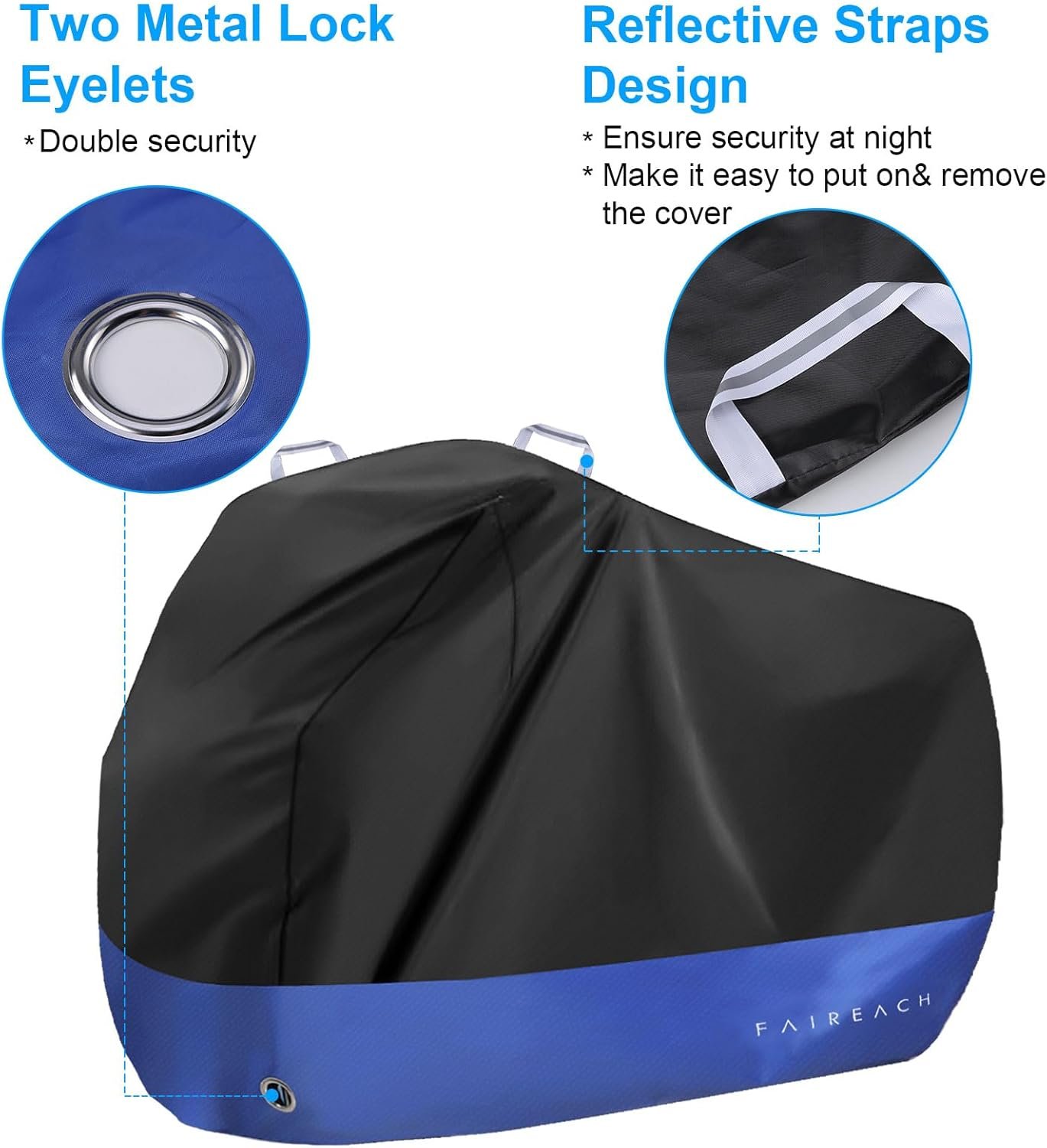 Bike Cover Waterproof Outdoor, 210D Premium Fabric Bicycle Cover, Anti Dust Rain Snow UV, Bike Rain Cover for Mountain, Road & Heavy Duty Bikes with Lock Holes & Storage Bag - Image 4