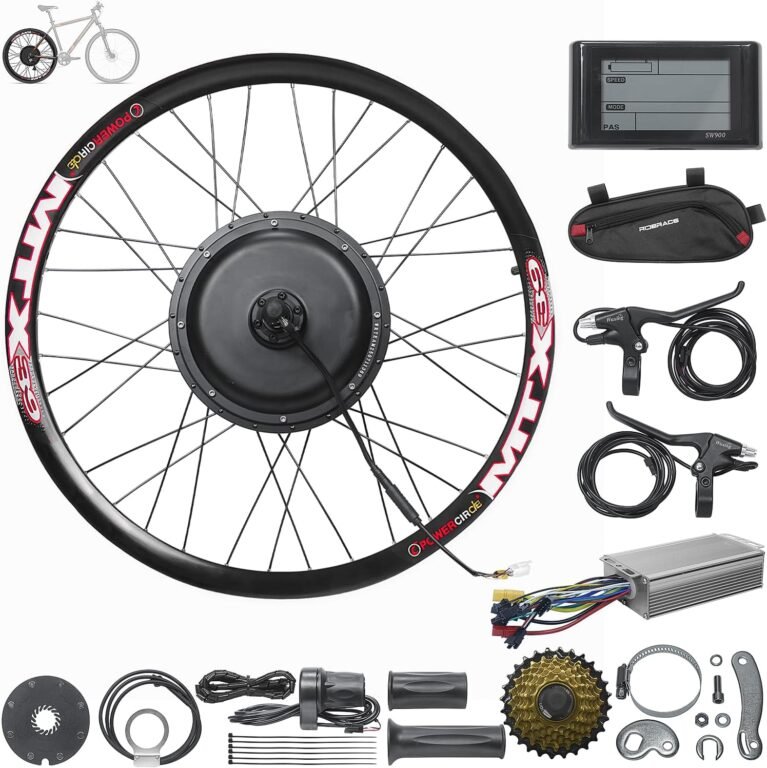 48V 27.5 Inch 30A Controller MTX Rim Rear Wheel E-Bike Conversion Kit, Electric Bicycle Motor Kit with LCD Display & PAS, Programmable Brushless Gearless Motor, Waterproof cable for Mountain Bike