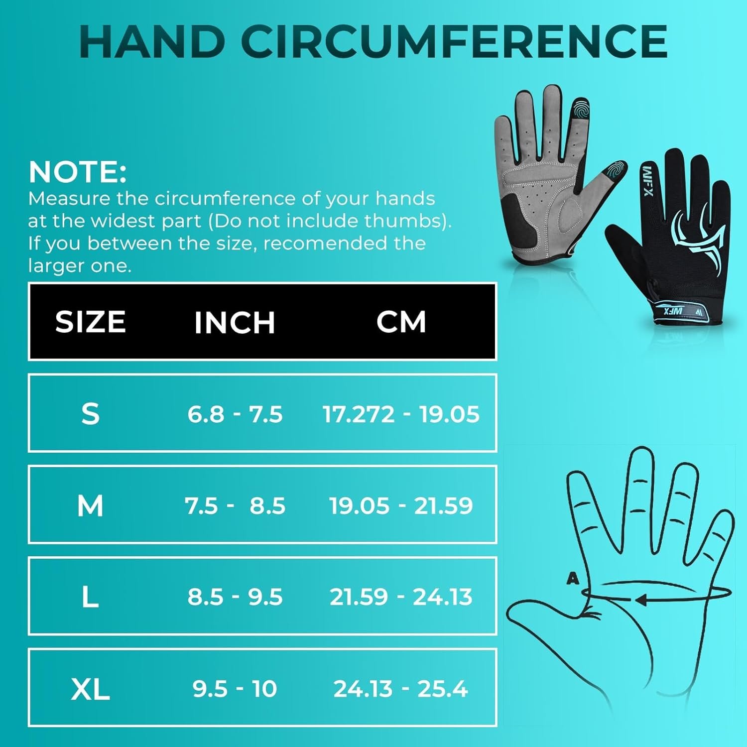 WFX Full Finger Cycling Gloves for Men & Women, Touchscreen Bike Gloves for MTB, Road, BMX & Motorcycle, Breathable Anti-Slip Padded Gloves for Riding, Fitness and Outdoor Sports - Image 7