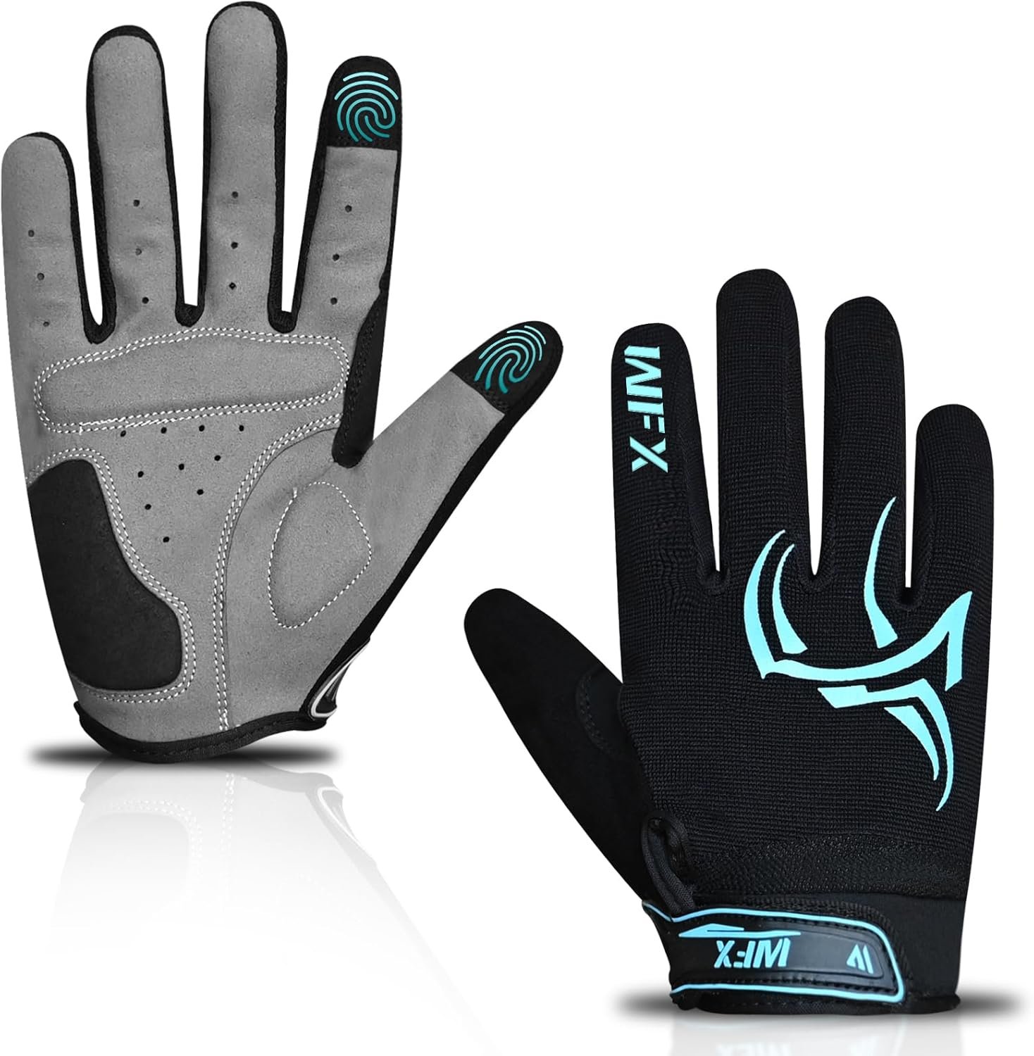 WFX Full Finger Cycling Gloves for Men & Women, Touchscreen Bike Gloves for MTB, Road, BMX & Motorcycle, Breathable Anti-Slip Padded Gloves for Riding, Fitness and Outdoor Sports - Image 2