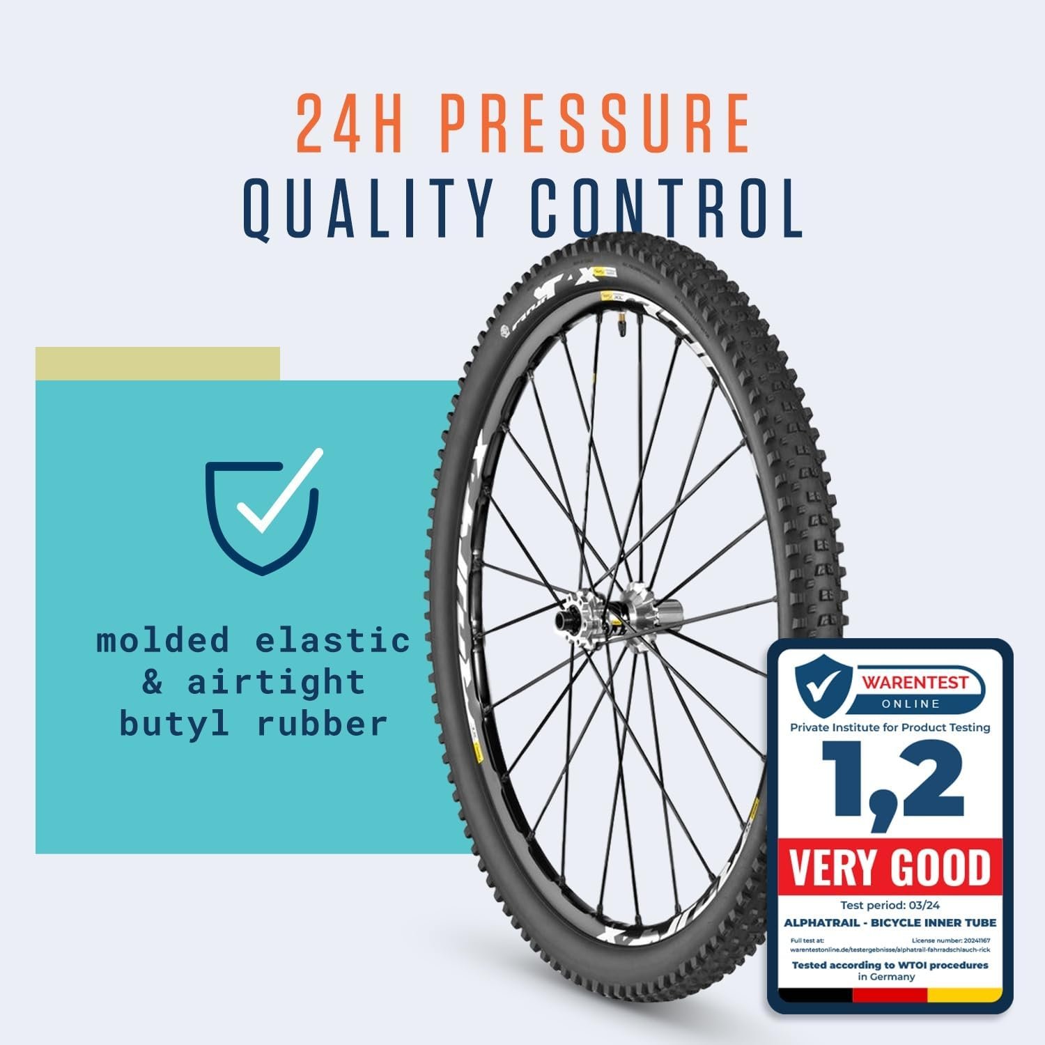 Alphatrail MTB Bicycle Inner Tube AirFusion 27.5 Inch SV Presta Valve 40 mm 2x Set with Mobility Guarantee I Compatible Bike Tyres Schwalbe, Continental, Conti, Michelin, Maxxis & Kenda - Image 4