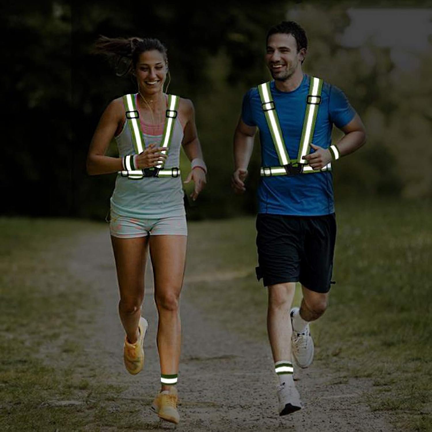 Reflective Vest Adjustable Running Safety Gear High Visibility Safety Vest High Vis Straps High Vis Belt Bike Reflective Belt Night Walking Accessories For Cycling Running Men Women Kids Childern - Image 5