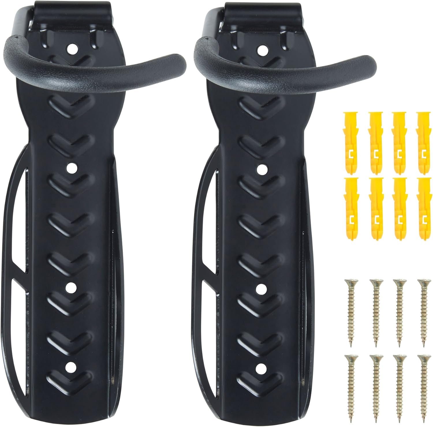 VonHaus Bike Wall Mounts - Bike Wall Rack, 2-Pack for Garage and Shed - Steel Coated Bicycle Storage Hooks - Vertical Storage Rack with Durable Plastic Clips - Image 5