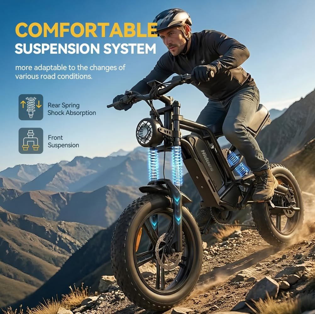iENYRID Electric Bike for Adults, Fat Tire Hidoes B6 25KM/H Electric Bike Bicycles 15.6Ah Removable Battery E Bikes for Adults Electric Mountain Bike for Men - Image 6