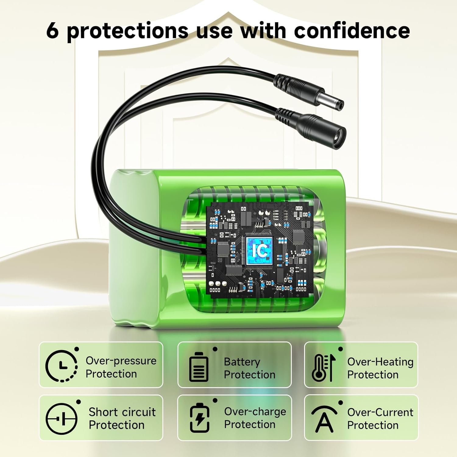 CITYORK 7900mAh 12.6V Rechargeable Lithium Battery Pack for solar charging panel, CCTV cameras, camcorders, MP3 players, LED strip lights - Image 5