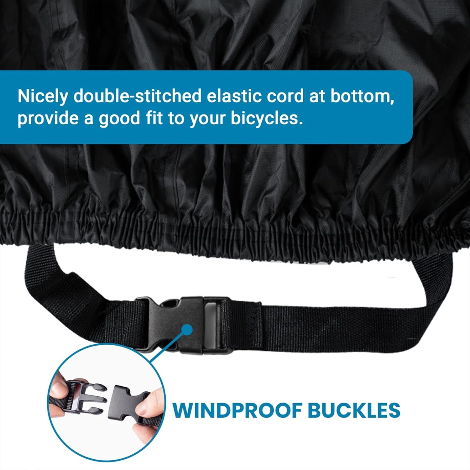 Favoto Bike Cover for 1 or 2 Bikes Waterproof 210T Bicycle Cover Outside Storage UV Protection Windproof Dustproof with Lock Hole for Mountain Bike Road Bike 78.7 x 27.5 x 44 inch - Image 2