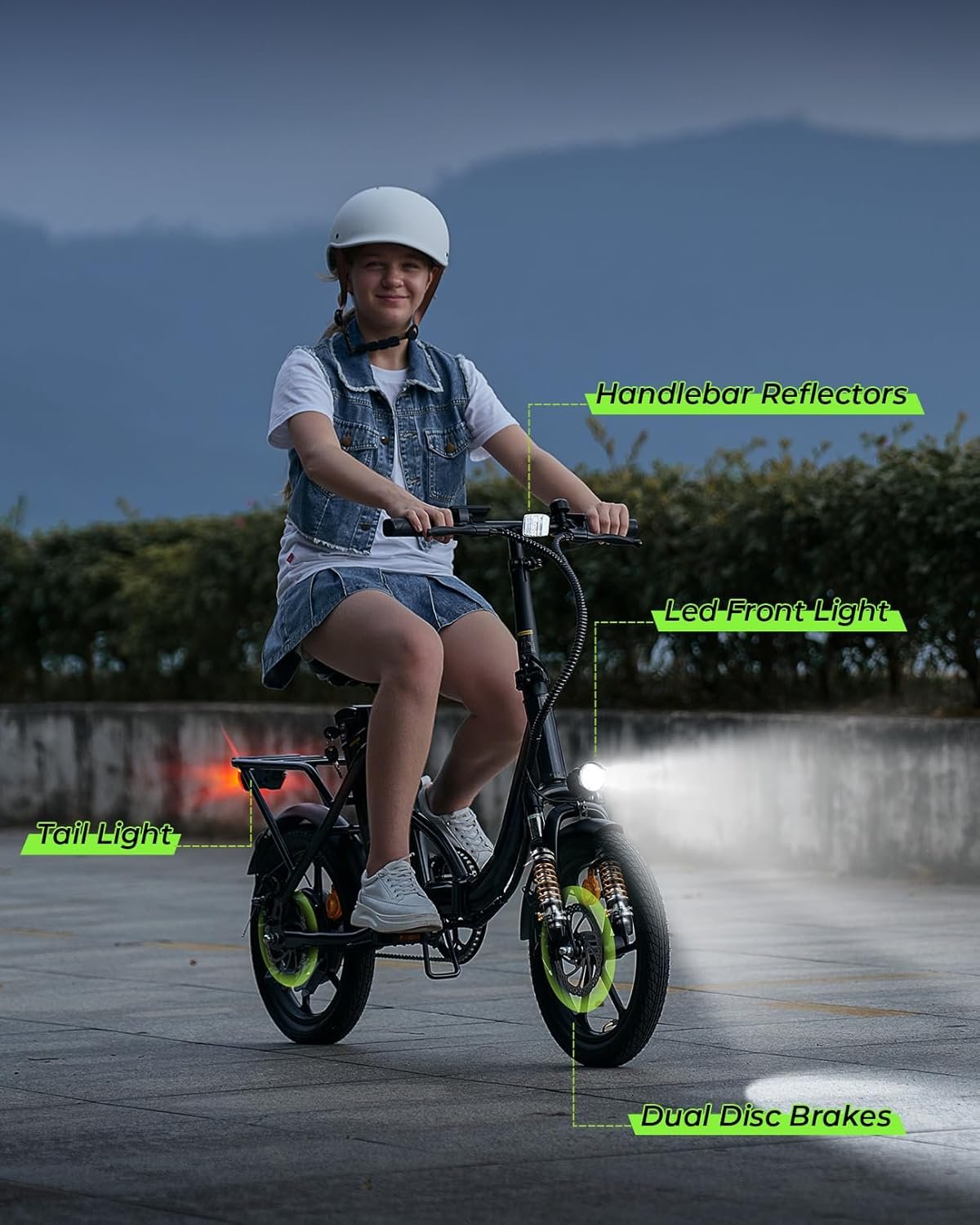 16 Inch Foldable Electric Bikes for Adults, 36V 10.4Ah Ebike with Removable Battery, Pedal Assist Max 88KM , Alloy Steel Frame, 3 Speed Levels, Front Shock Absorber, E-bike for Daily Commuting - Image 5