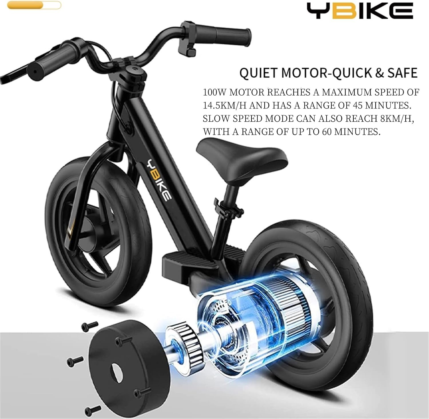 YBIKE Electric Balance Bike,12 Inch Kids Electric Bike for Ages 3-5 Years Old, Kids Balance Bikes with Adjustable Seat, Dirt Bike for Boys & Girls - Image 3