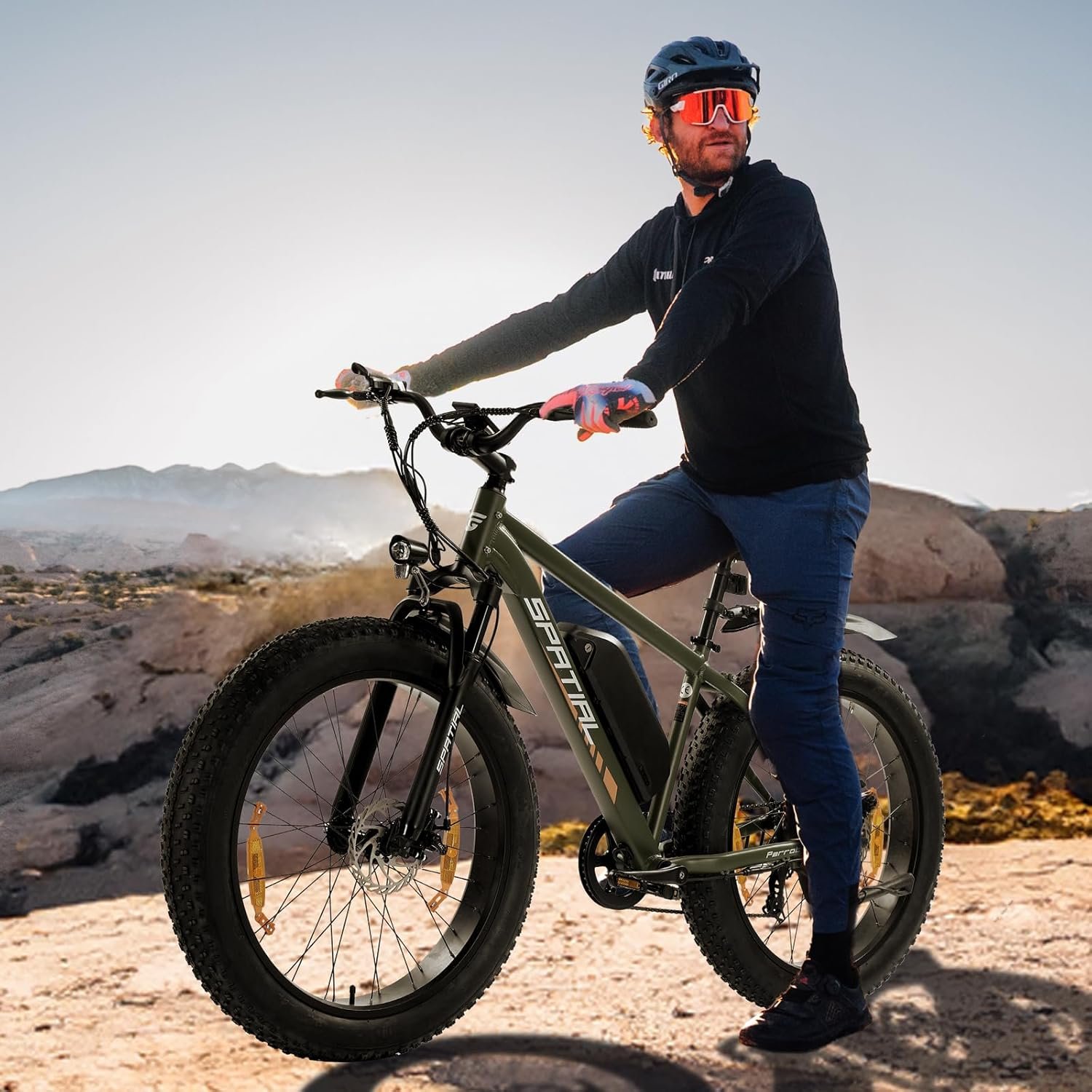 SPATIAL Electric Bike, 26" 4.0'' Fat Tire Mountain Ebike with 48V 13Ah 624 Wh Battery, Up to 104KM Range, 250W 80Nm Motor, LCD Display with 5 PAS, MTB for Adult Man and Woman - Image 8