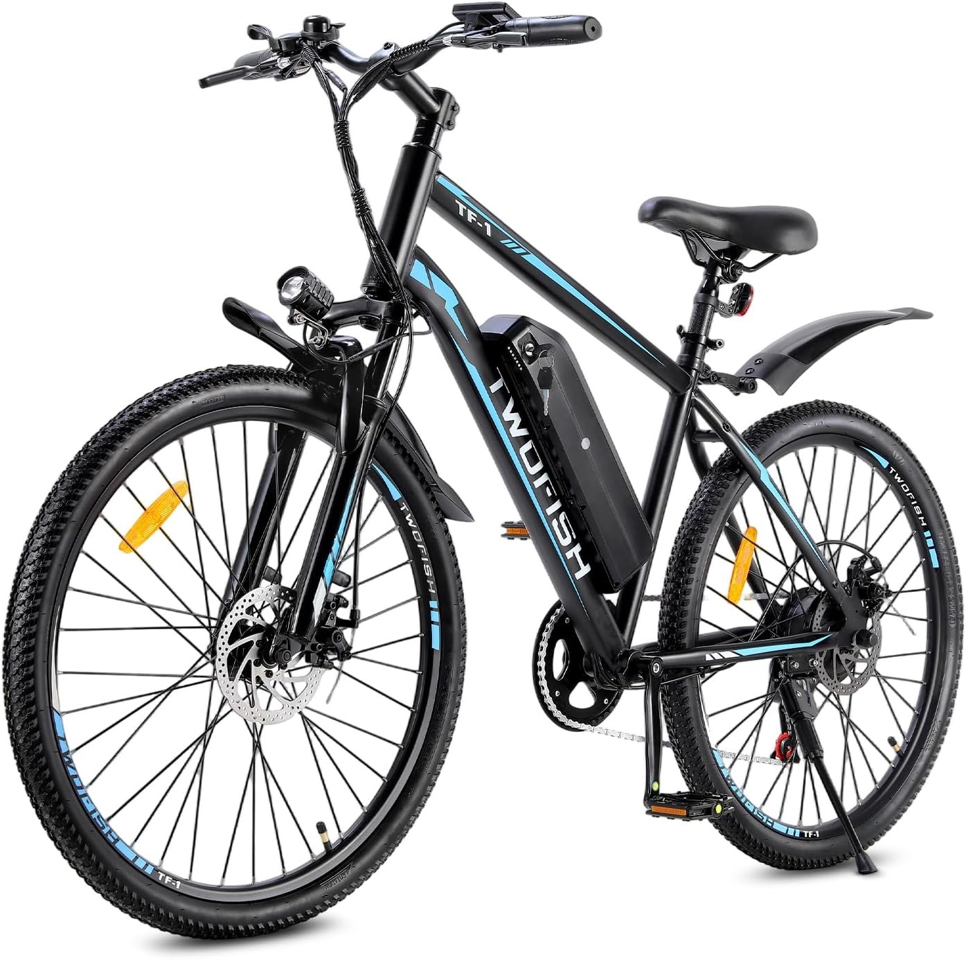 TWOFISH Electric Bike, 26" Electric Mountain Bike for Adults with 36V 15Ah Battery Max Range 100 KM 25KM/H 3 Riding Mode 7 Speed E Bike with Disc Brakes LED Display, TF-1 - Image 2