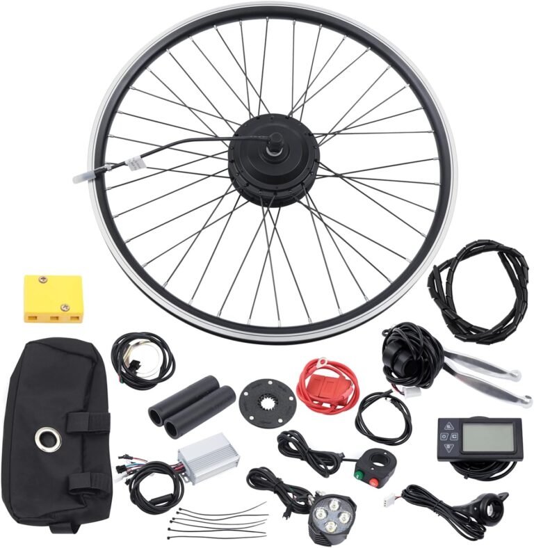 26" Electric Bike Conversion Kit, 350W 36V Front Wheel E-Bike Hub Motor Kit with LCD Display, Bicycle Controller with Controller PAS Brake Lever for 26 inch Bikes 5 Speed Adjustable