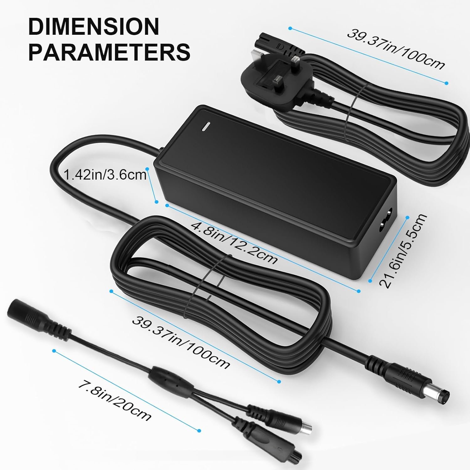 Mezelon® Universal Electric Scooter Charger, Hoverboard Charger, 42V 2A 36V Battery Chargers for Mobility scooter charger, Electric Bike, High Safety/Low Heat Generation/Fast charging - Image 7
