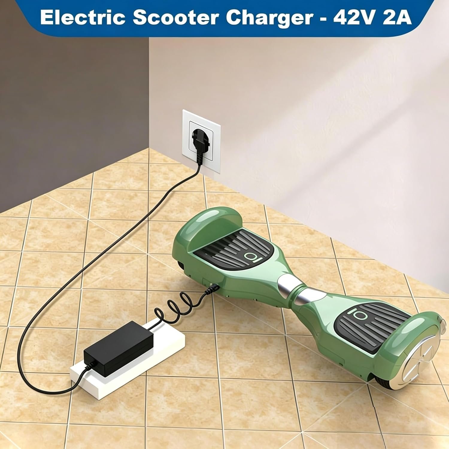 42V 2A Electric Scooter Charger UK 3 Pin, Universal with 6 Connections for 36V Li-ion Battery Fast Charger for Xiaomi/Ninebot, Mobility Scooter, Hoverboard, Electric Bike, Drift Board, Unicycle - Image 4